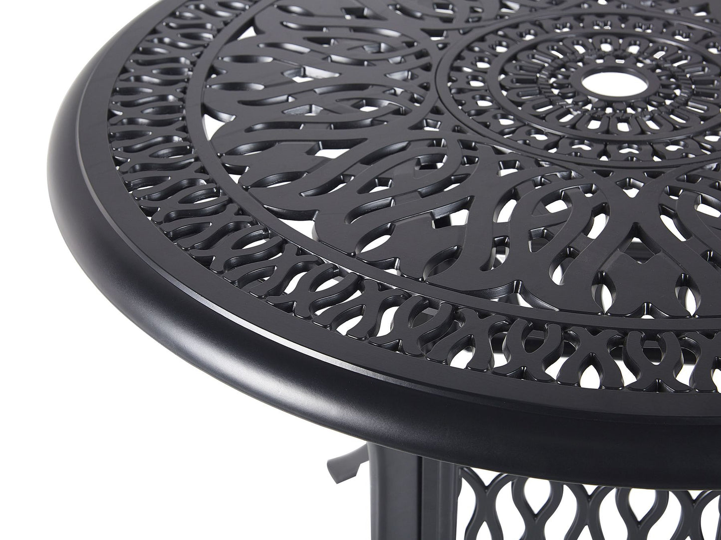 Garden Dining Set 4 Seater ANCONA with Cushions Metal Black