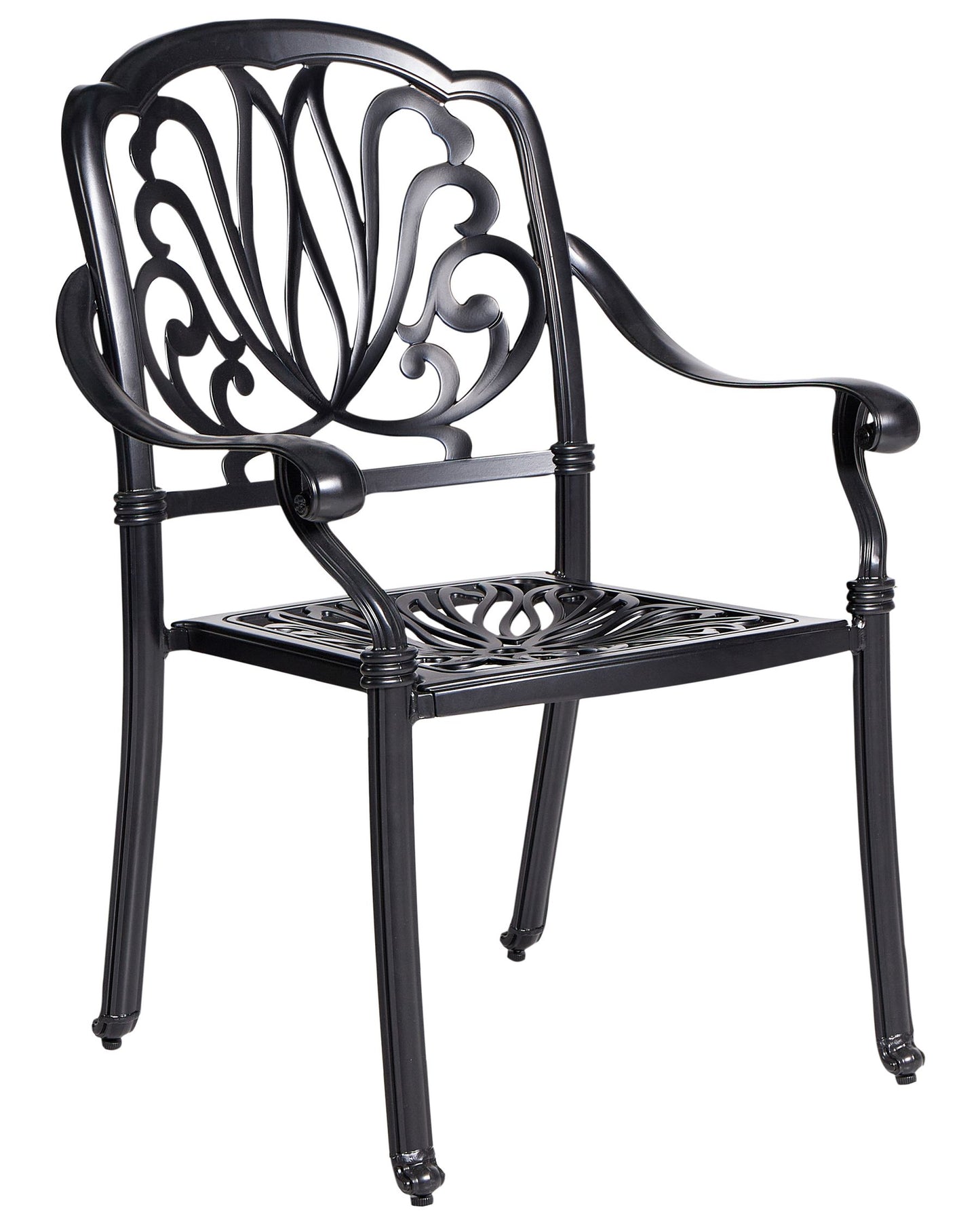 Set of 4 Garden Chairs with Cushions ANCONA Metal Black