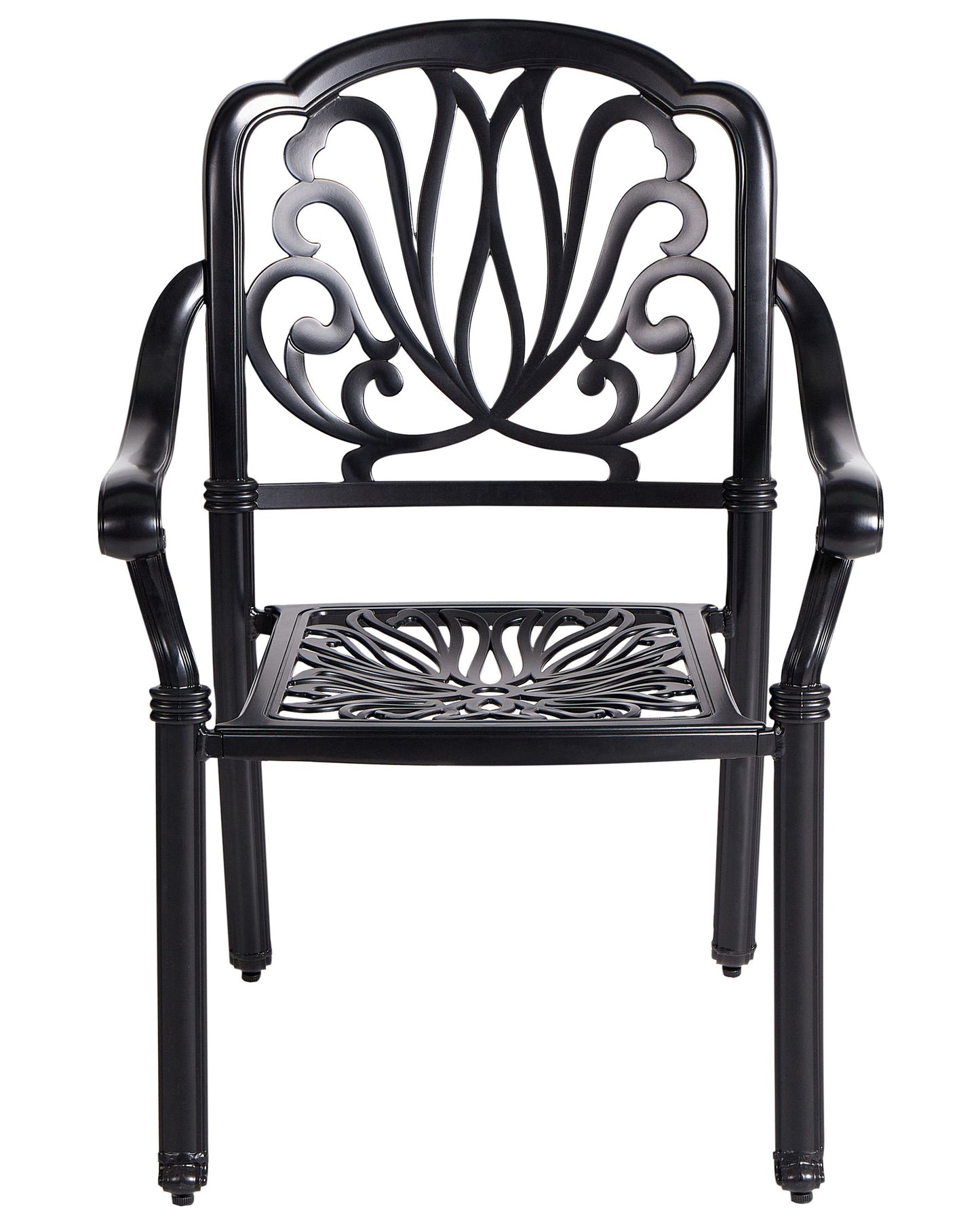 Set of 4 Garden Chairs with Cushions ANCONA Metal Black