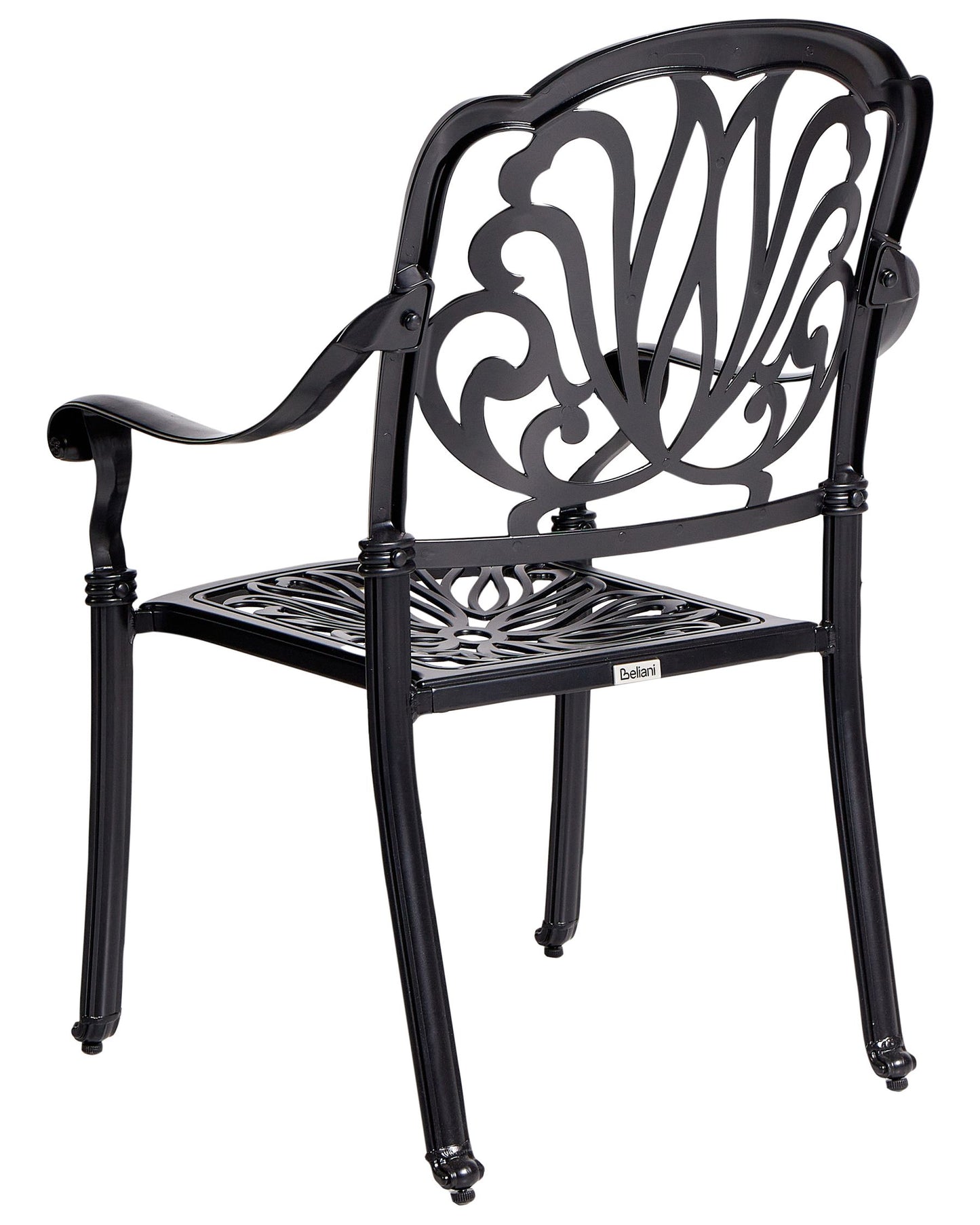 Set of 4 Garden Chairs with Cushions ANCONA Metal Black