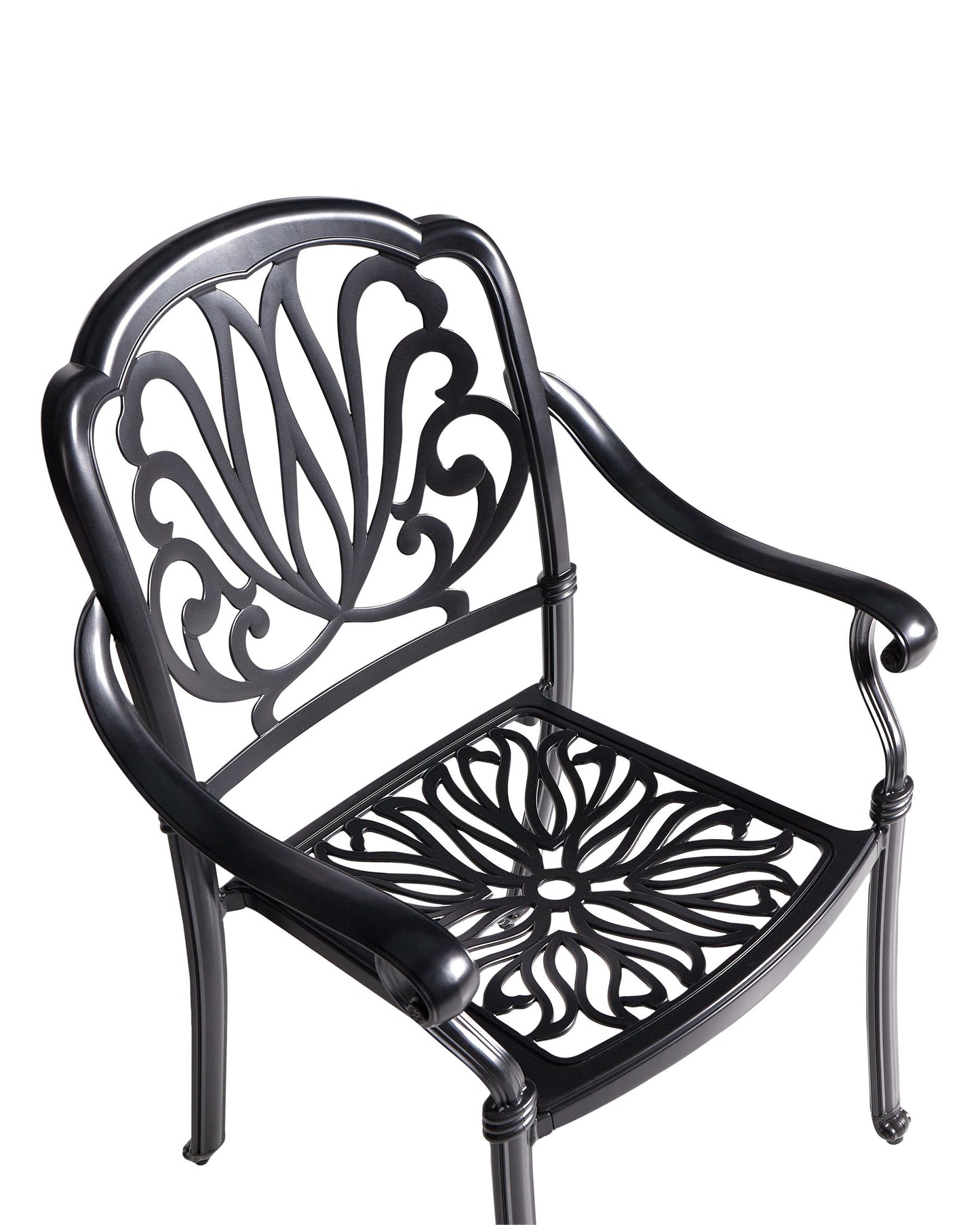 Set of 4 Garden Chairs with Cushions ANCONA Metal Black