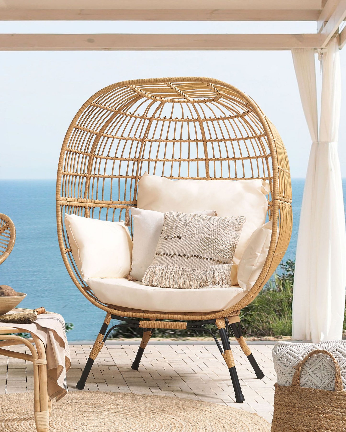 Garden Chair VEROLI PE Rattan Beige