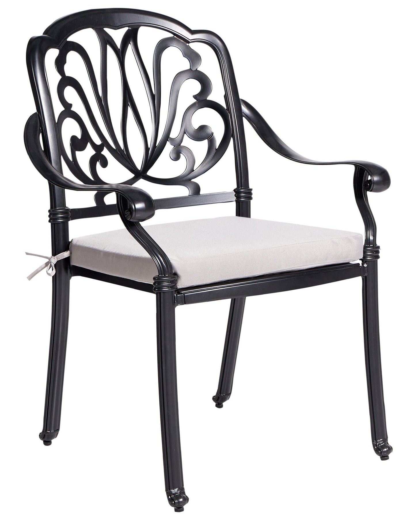 Set of 4 Garden Chairs with Cushions ANCONA Metal Black