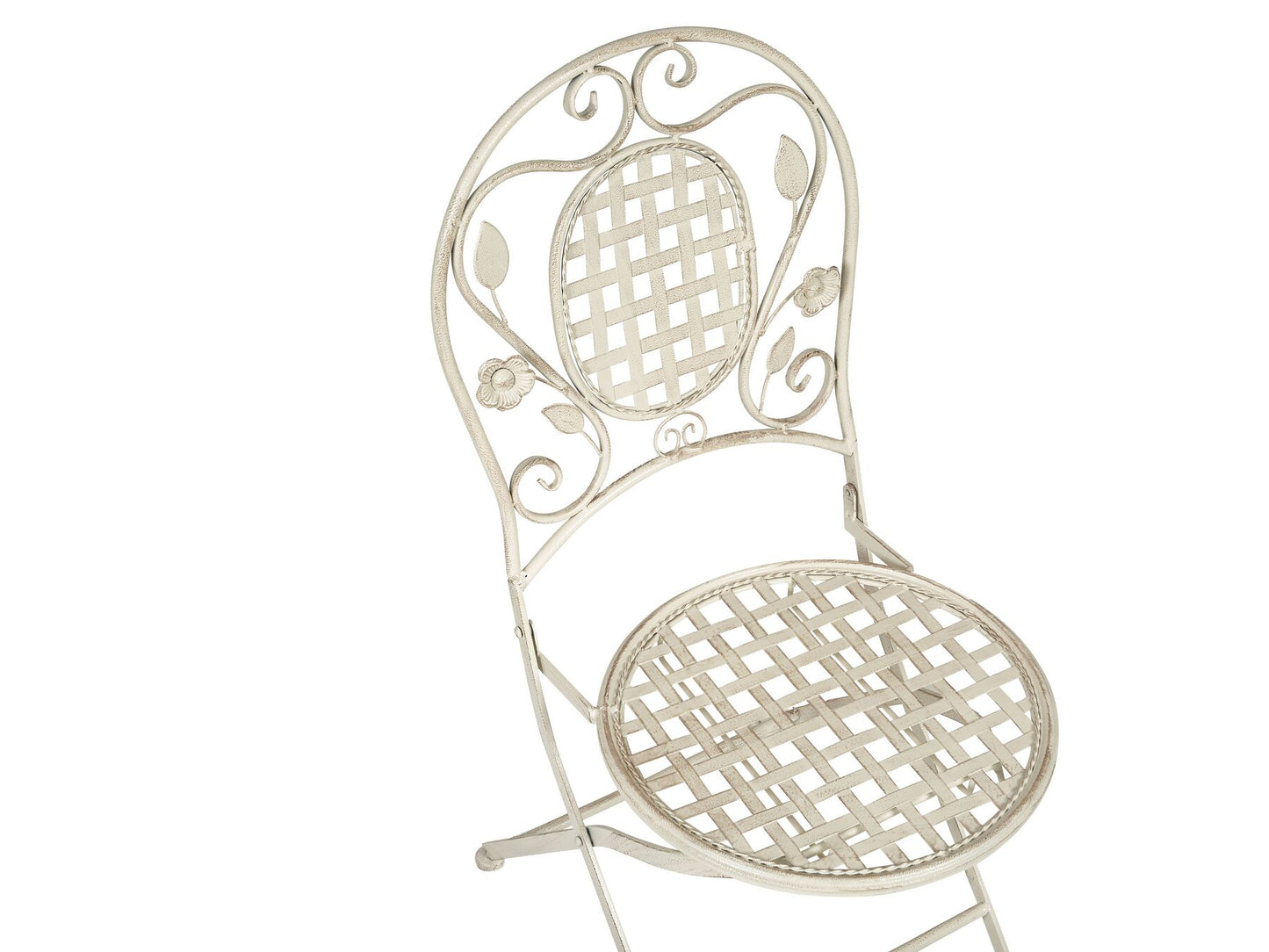 Garden Dining Set 4 Seater BIVIO Folding Metal Off-White