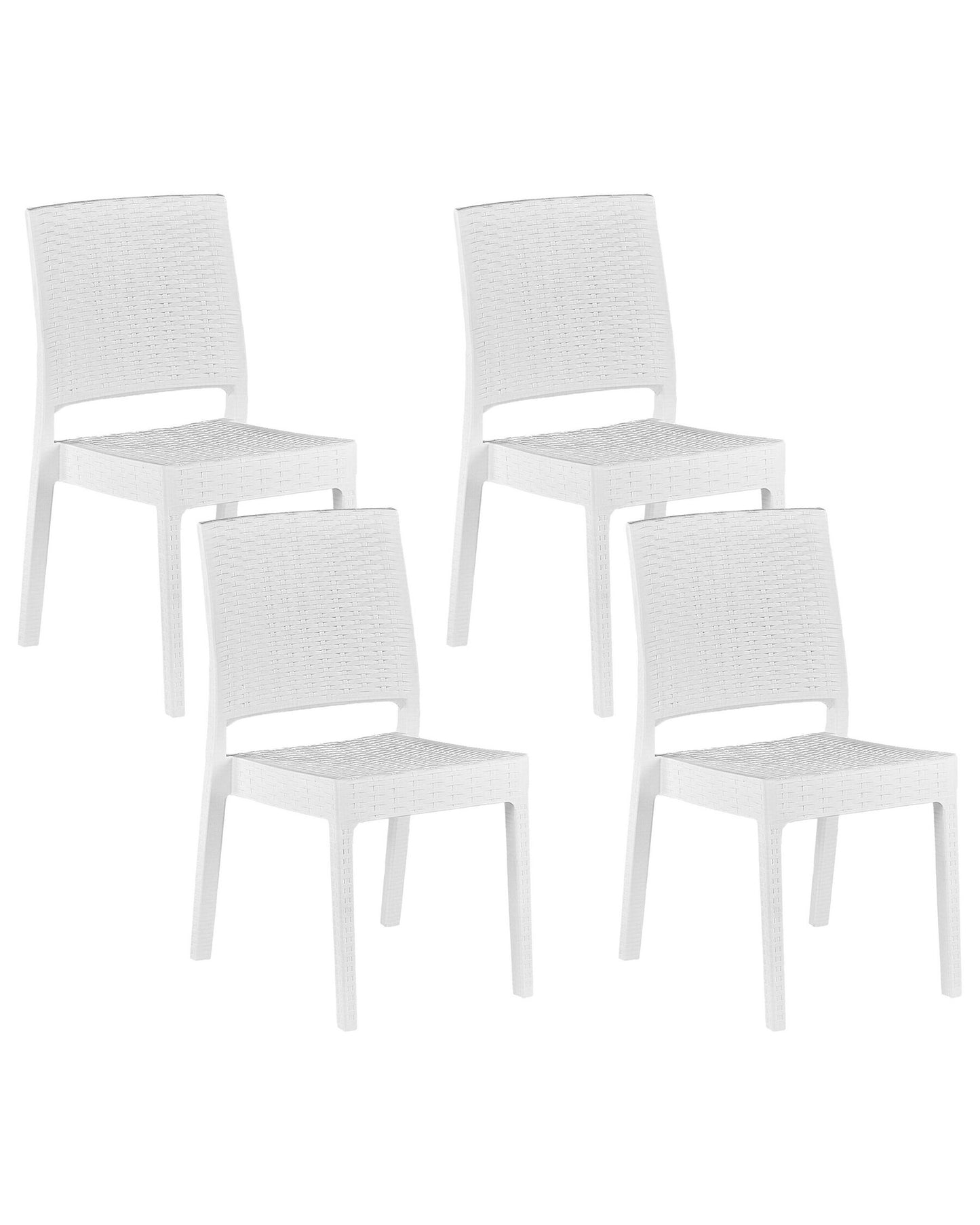 Set of 4 Garden Chairs FOSSANO Synthetic Material White