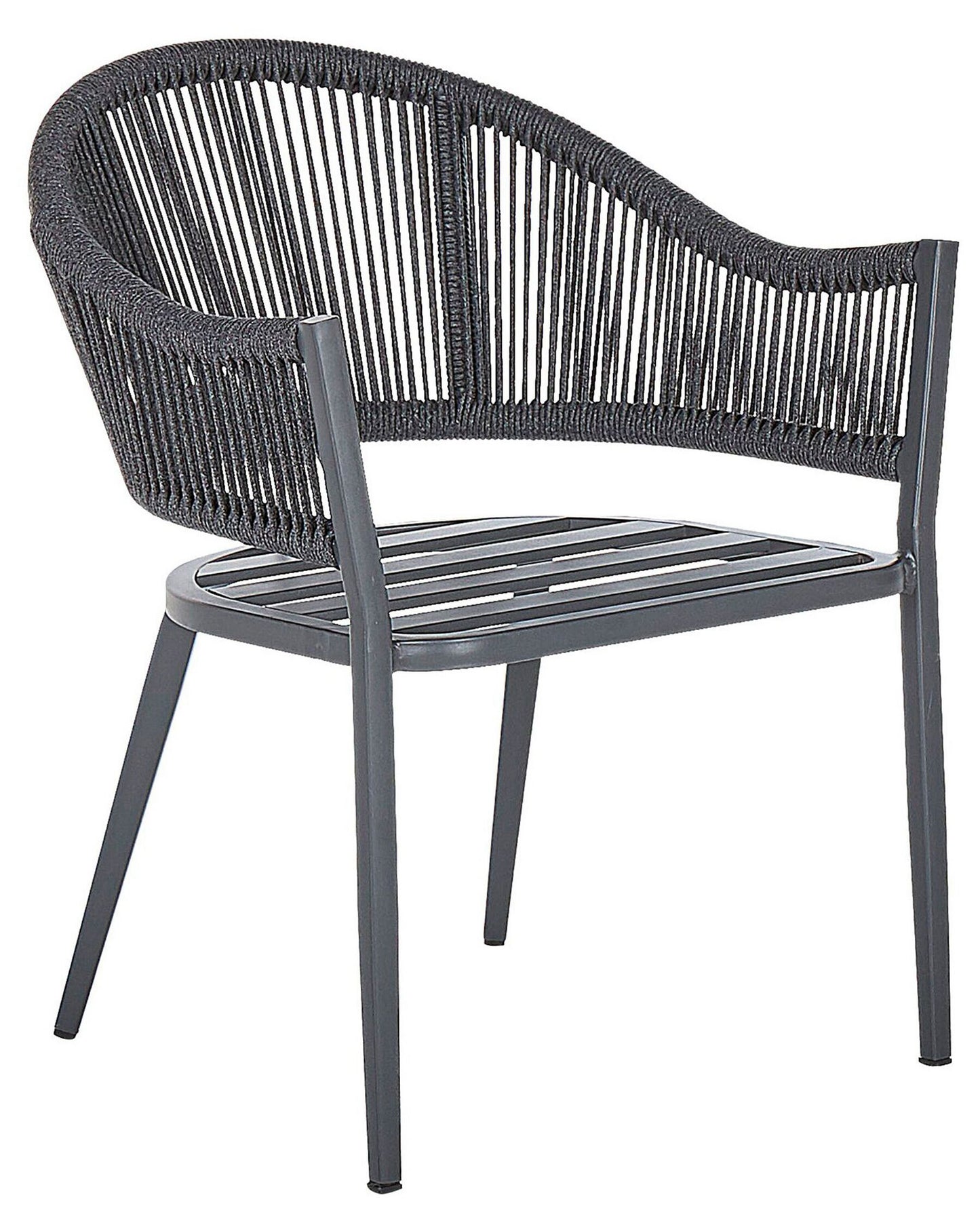 Set of 2 Garden Chairs with Cushions MILETO Metal Grey