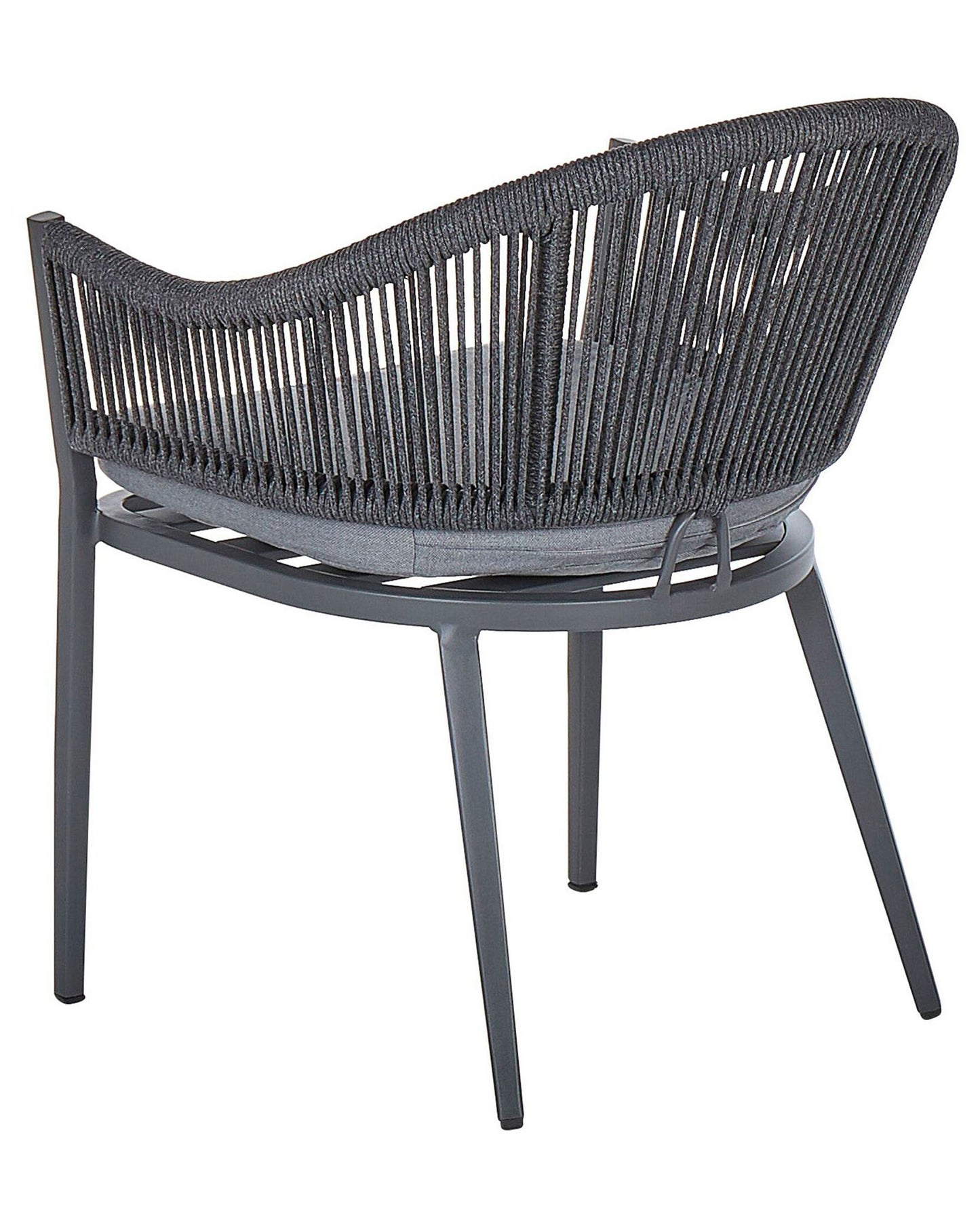 Set of 2 Garden Chairs with Cushions MILETO Metal Grey
