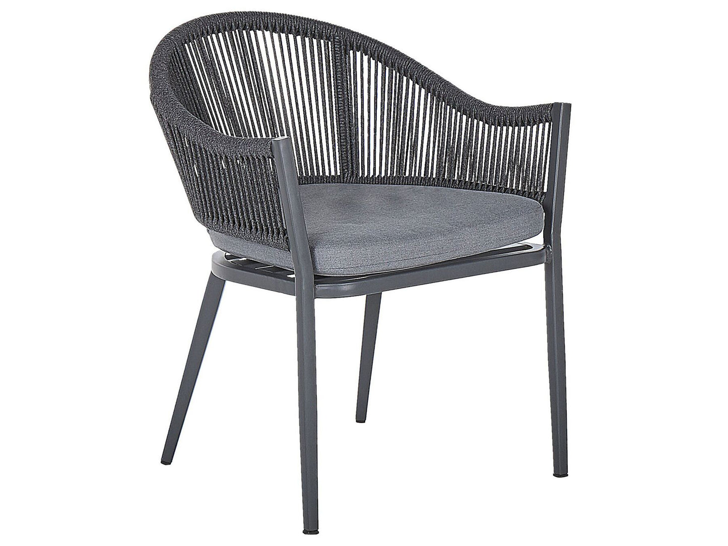 Garden Dining Set 4 Seater MILETO with Cushions Metal Grey