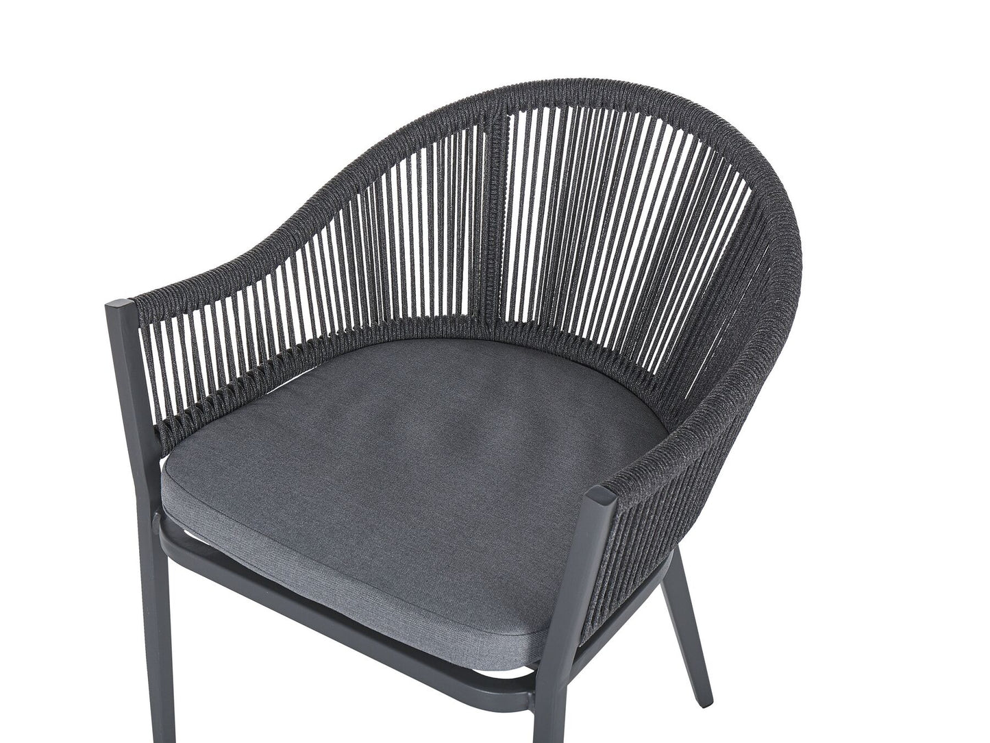 Garden Dining Set 4 Seater MILETO with Cushions Metal Grey