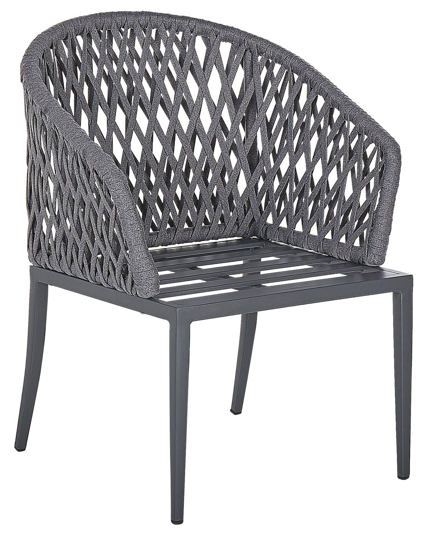 Set of 2 Garden Chairs with Cushions LIPARI Metal Grey