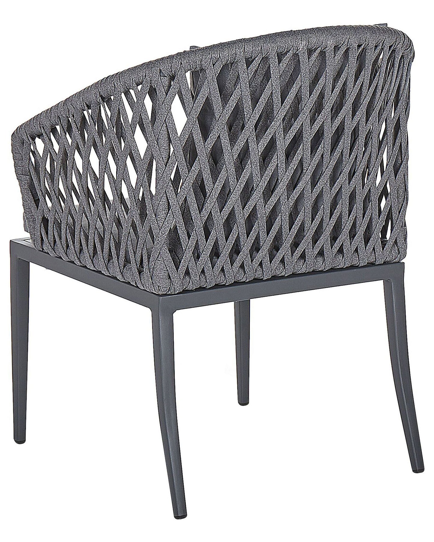 Set of 2 Garden Chairs with Cushions LIPARI Metal Grey