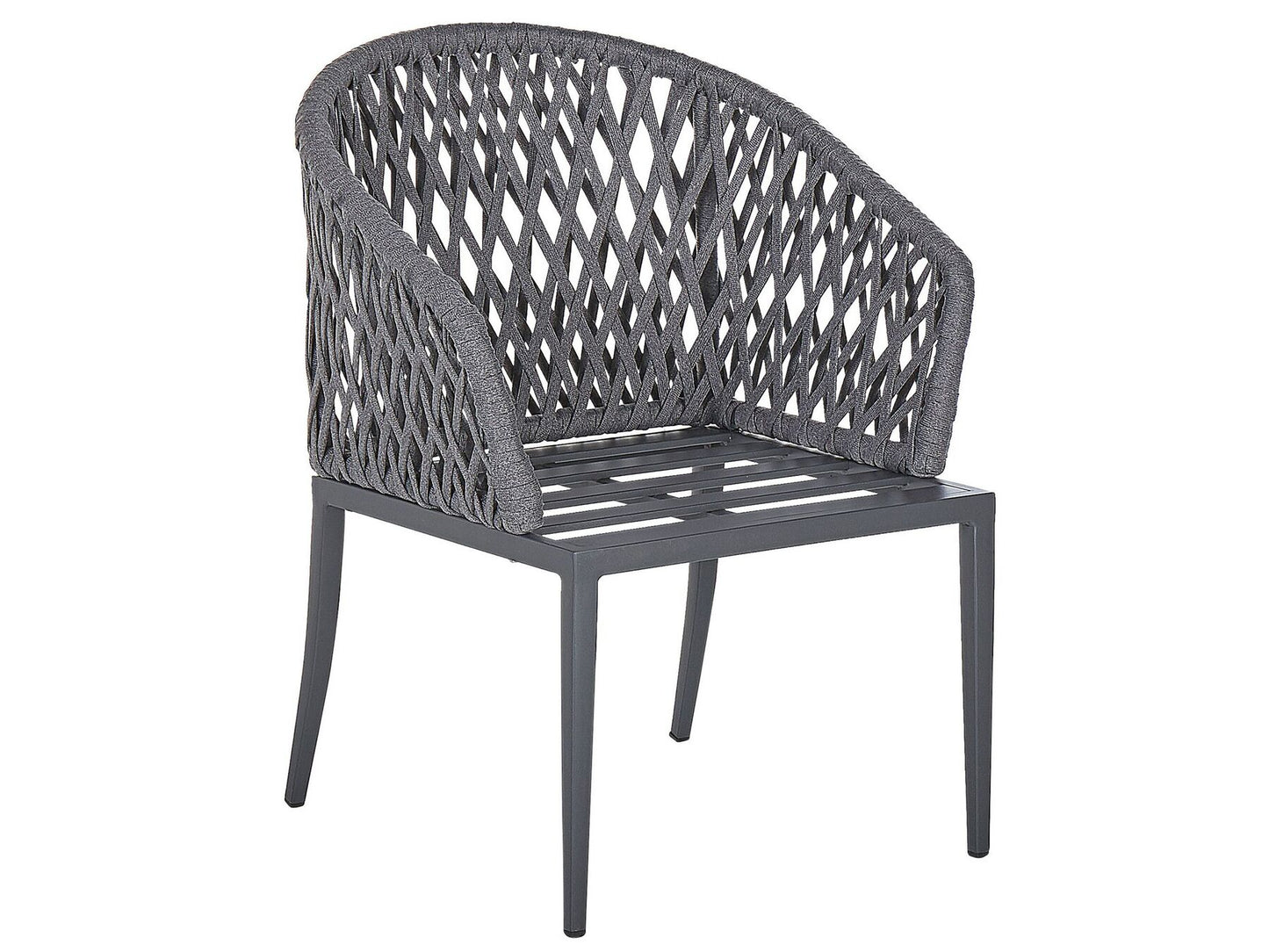 Garden Dining Set 4 Seater LIPARI with Cushions Metal Grey