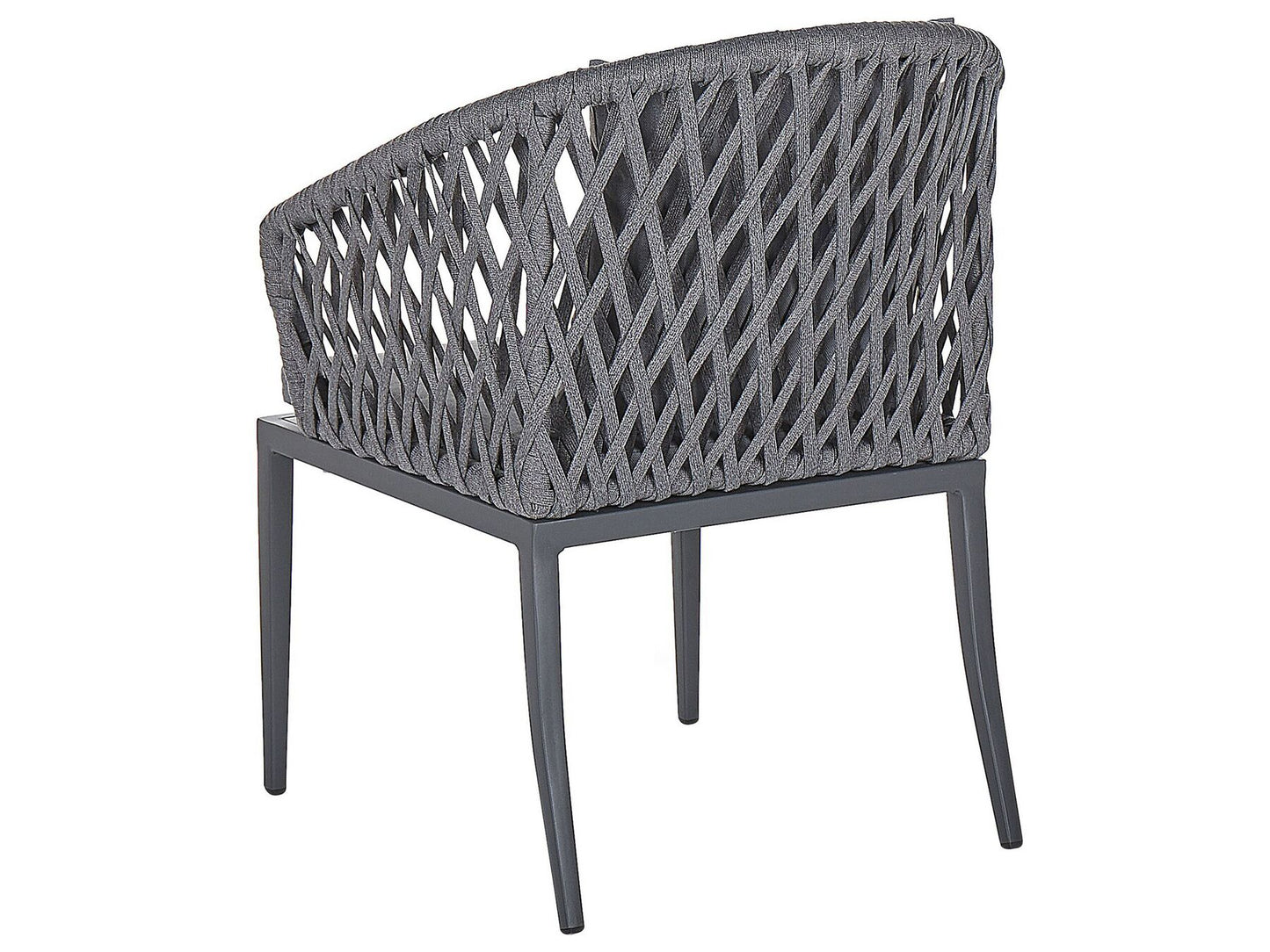 Garden Dining Set 4 Seater LIPARI with Cushions Metal Grey