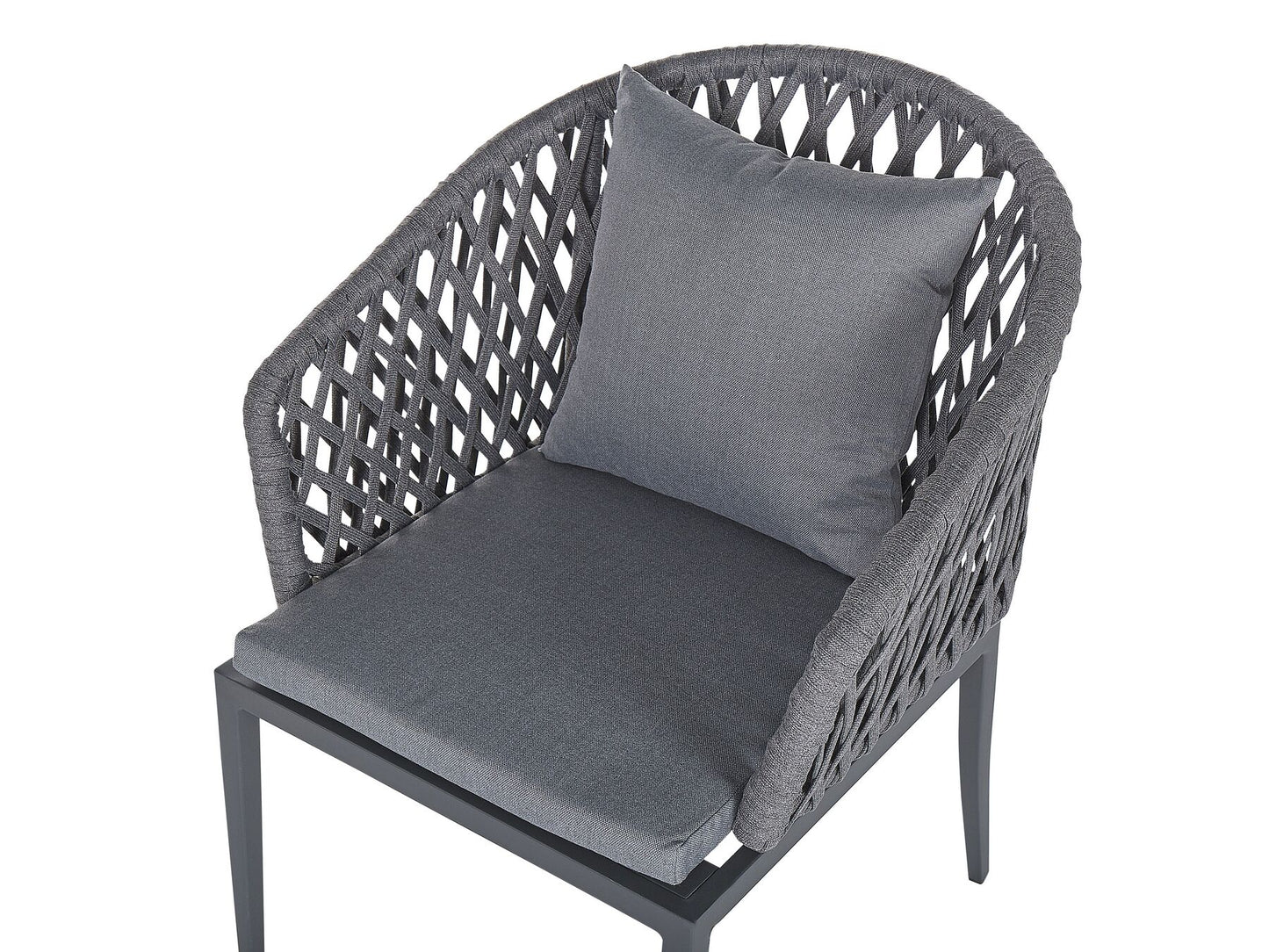 Garden Dining Set 4 Seater LIPARI with Cushions Metal Grey