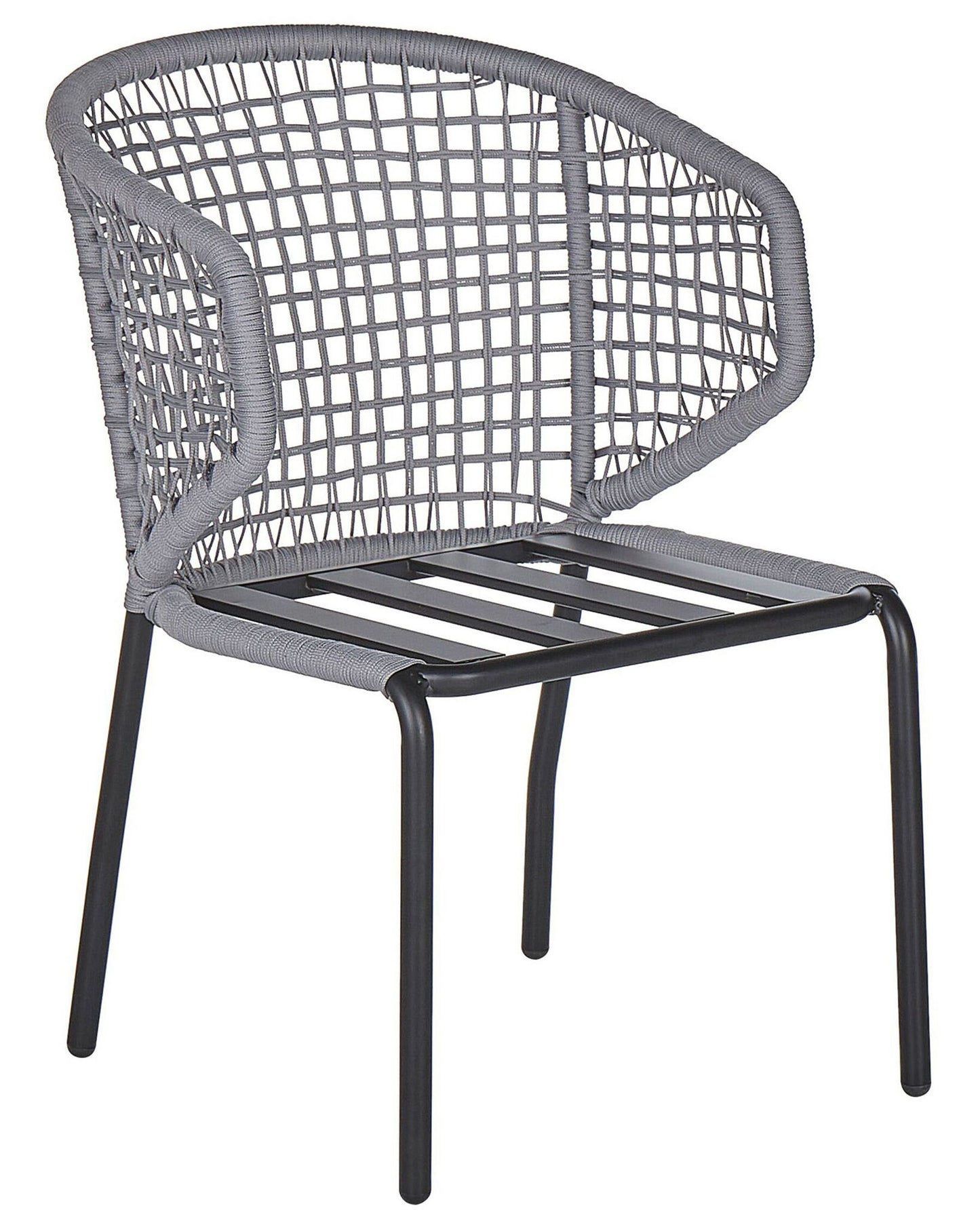 Set of 2 Garden Chairs with Cushions PALMI Metal Grey
