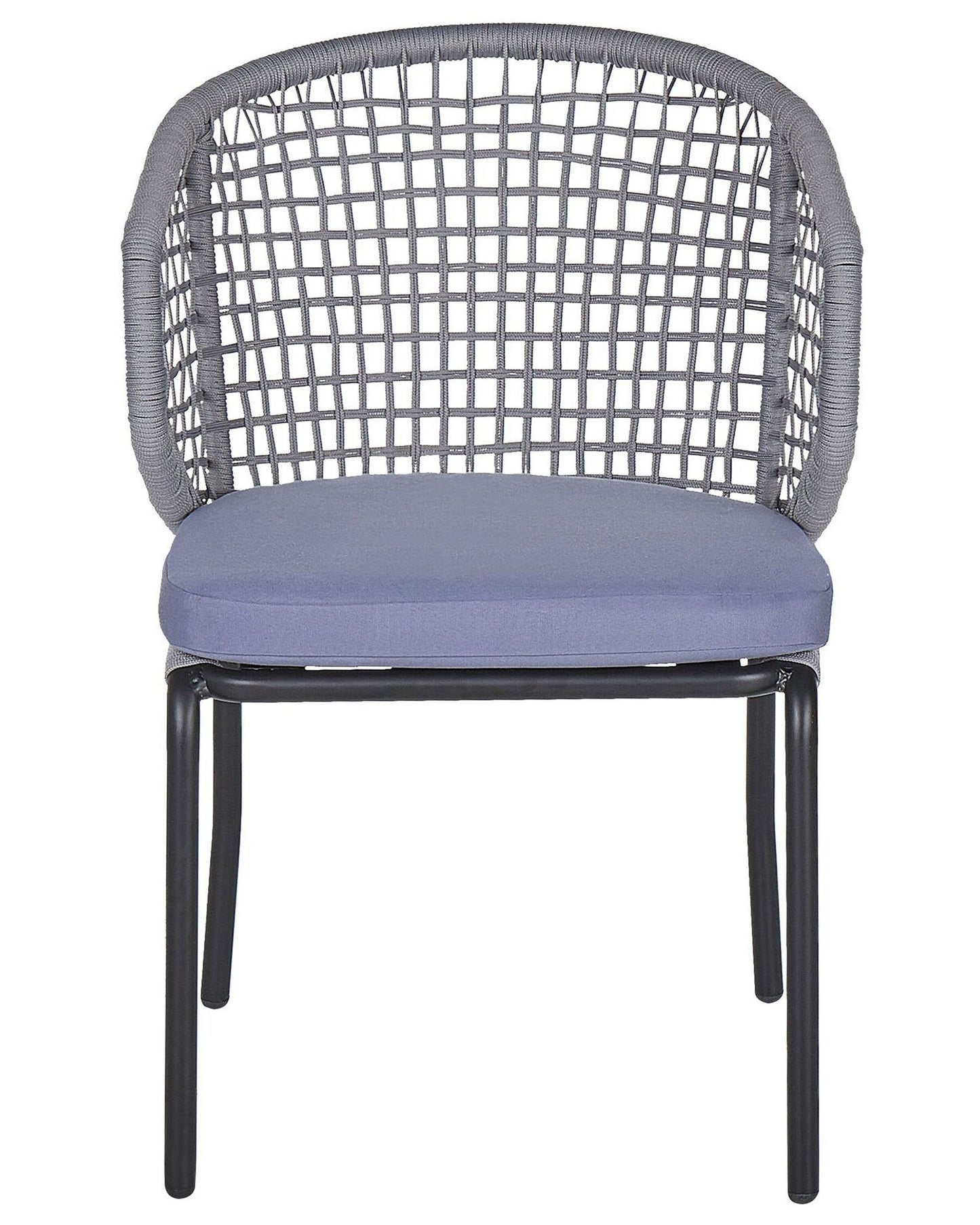 Set of 2 Garden Chairs with Cushions PALMI Metal Grey