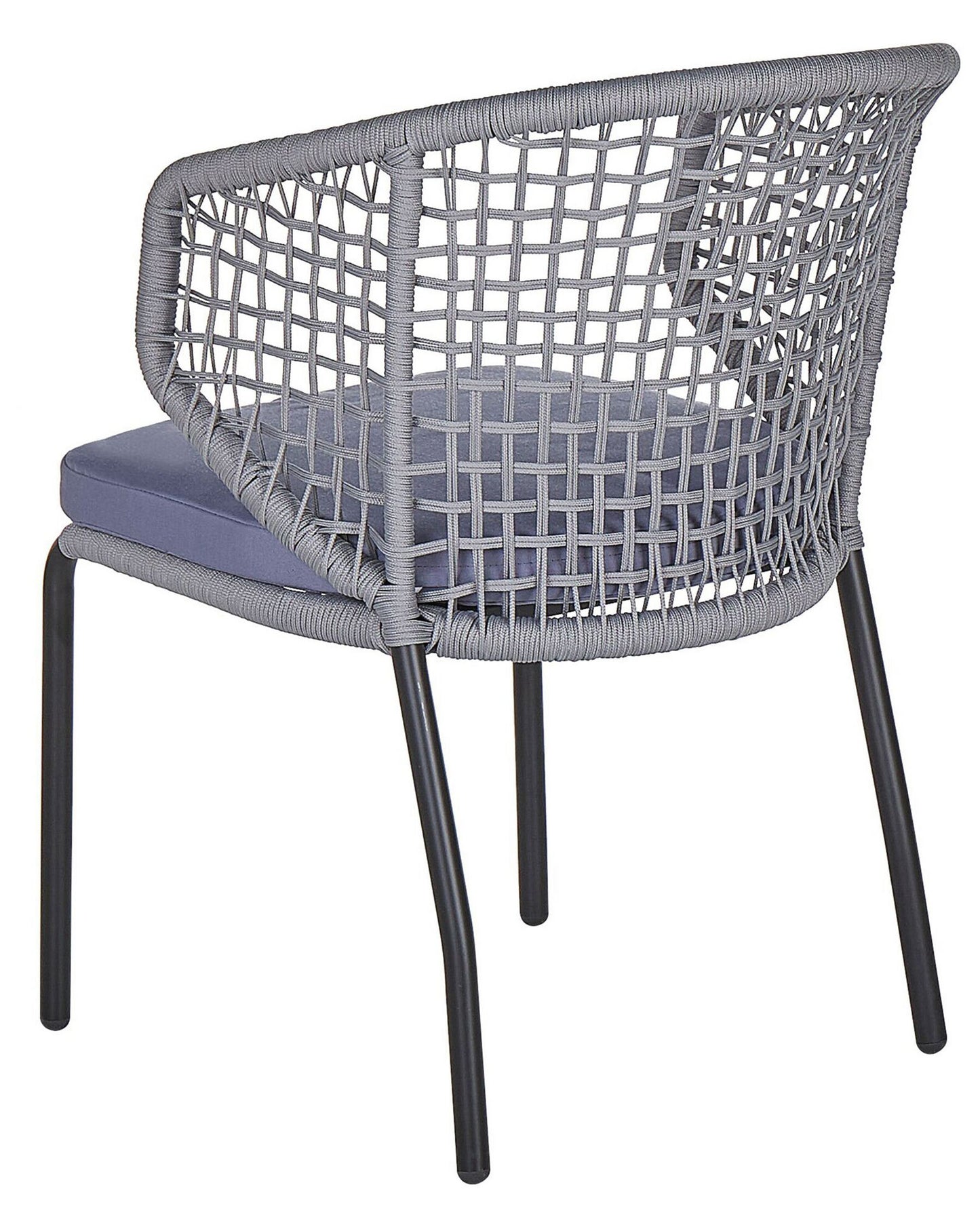 Set of 2 Garden Chairs with Cushions PALMI Metal Grey