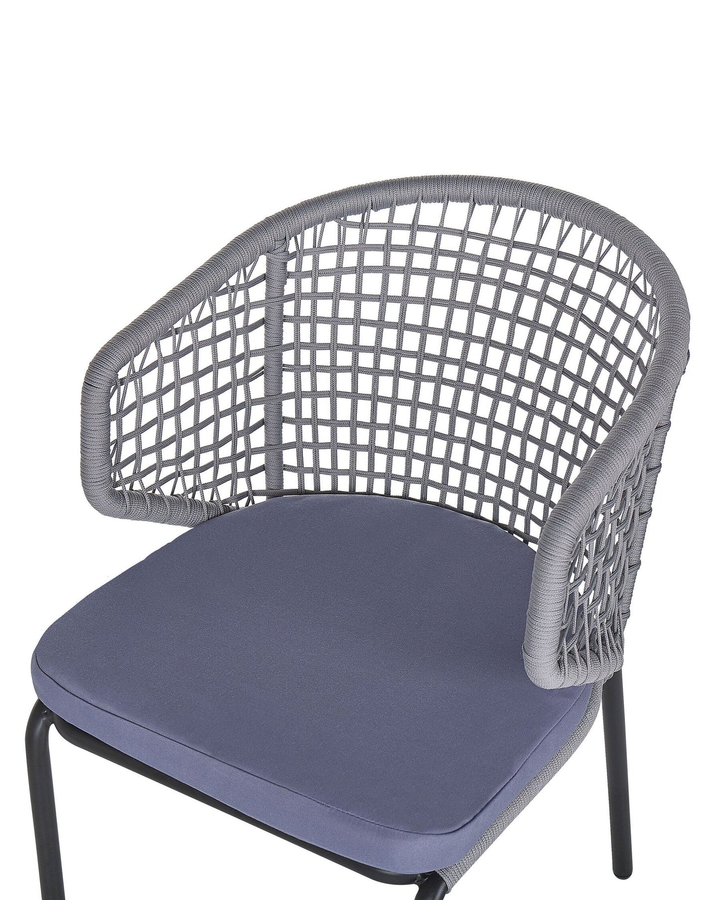 Set of 2 Garden Chairs with Cushions PALMI Metal Grey