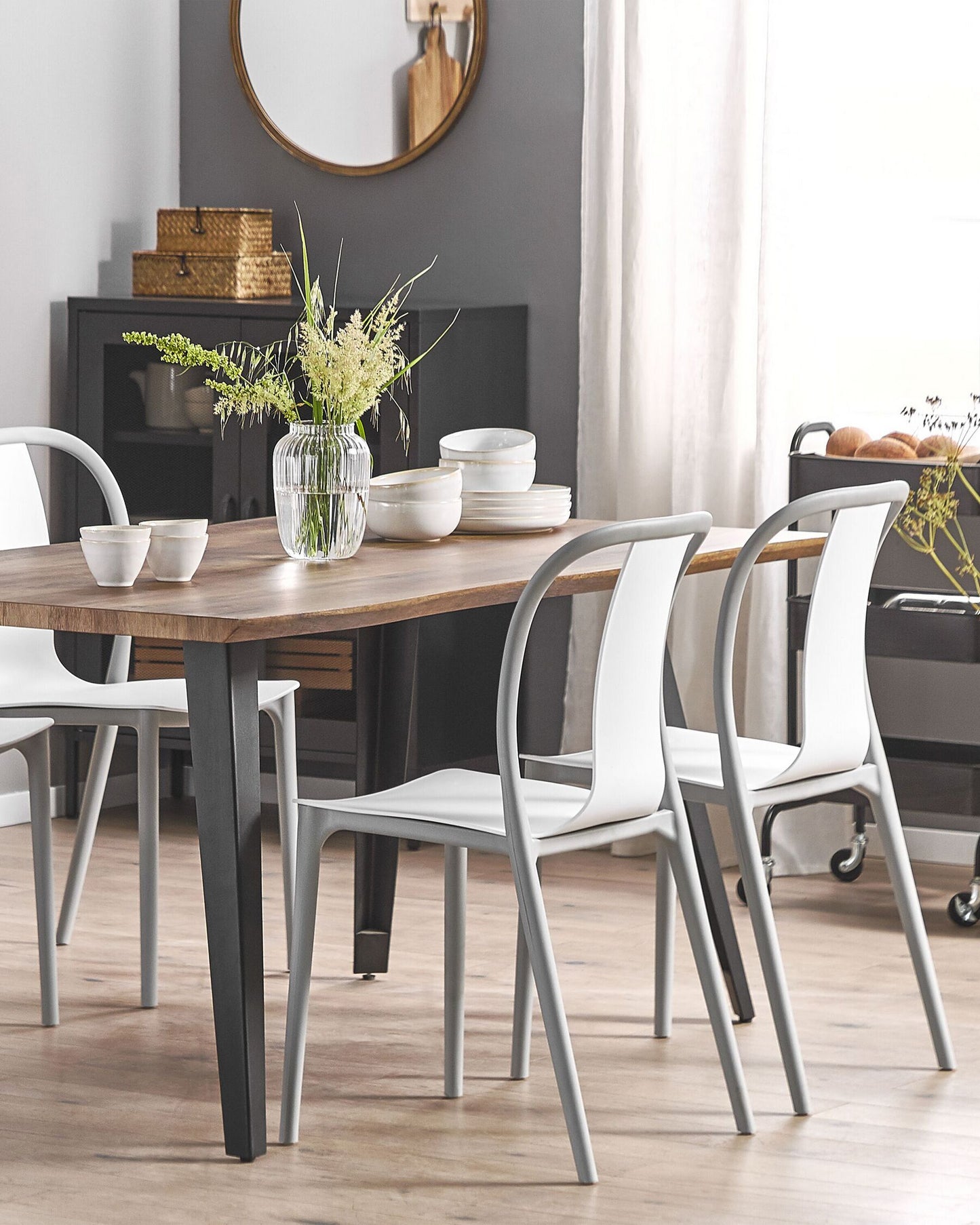 Set of 4 Garden Chairs SPEZIA White