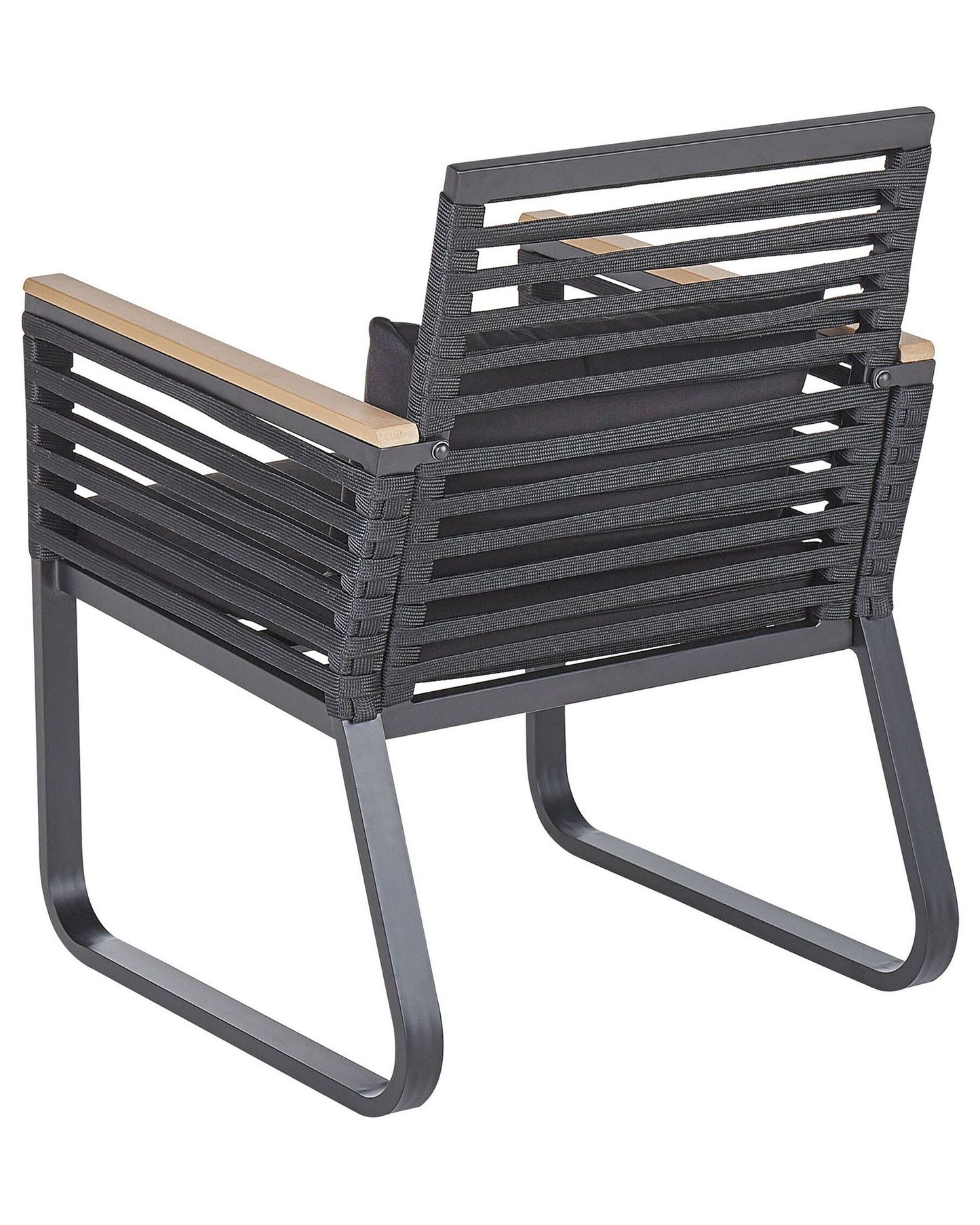 Set of 2 Garden Chairs with Cushions CANETTO Metal Black