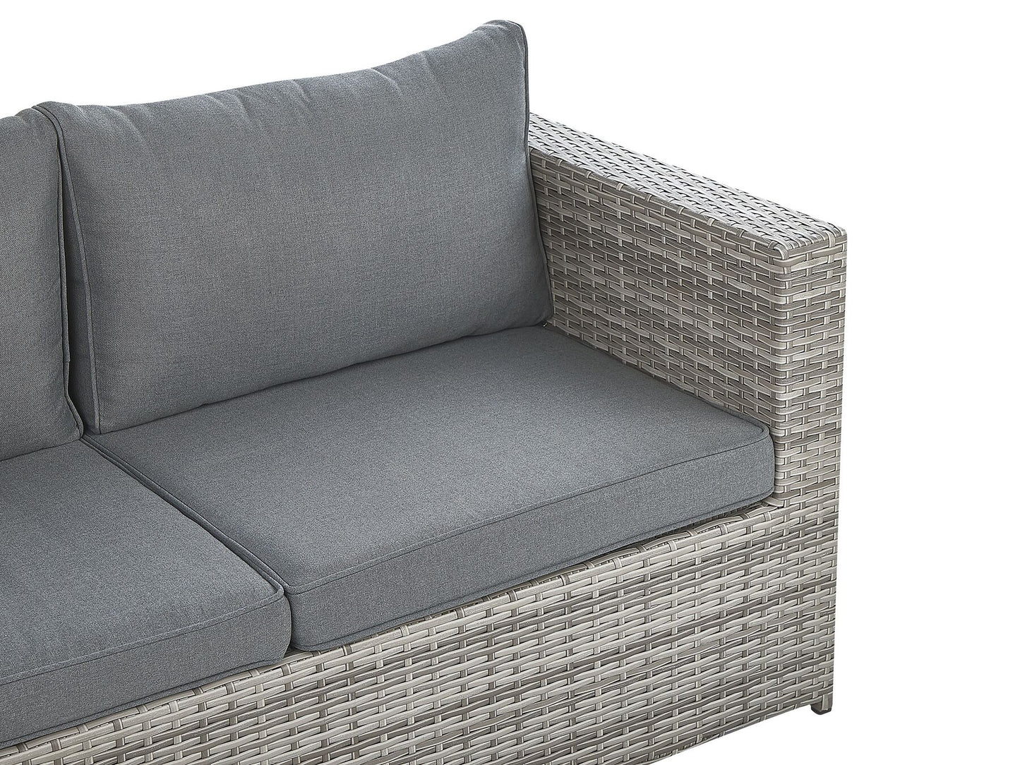 Garden Corner Sofa with Table 5 Seater Left Hand Modular Rattan Light Grey
