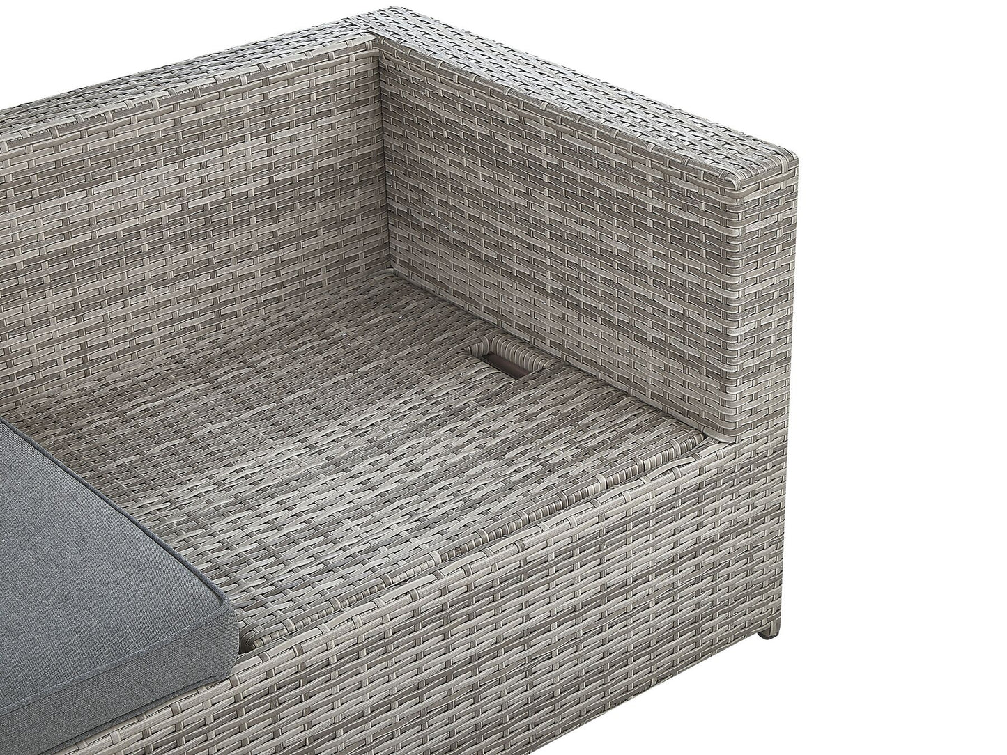 Garden Corner Sofa with Table 5 Seater Left Hand Modular Rattan Light Grey
