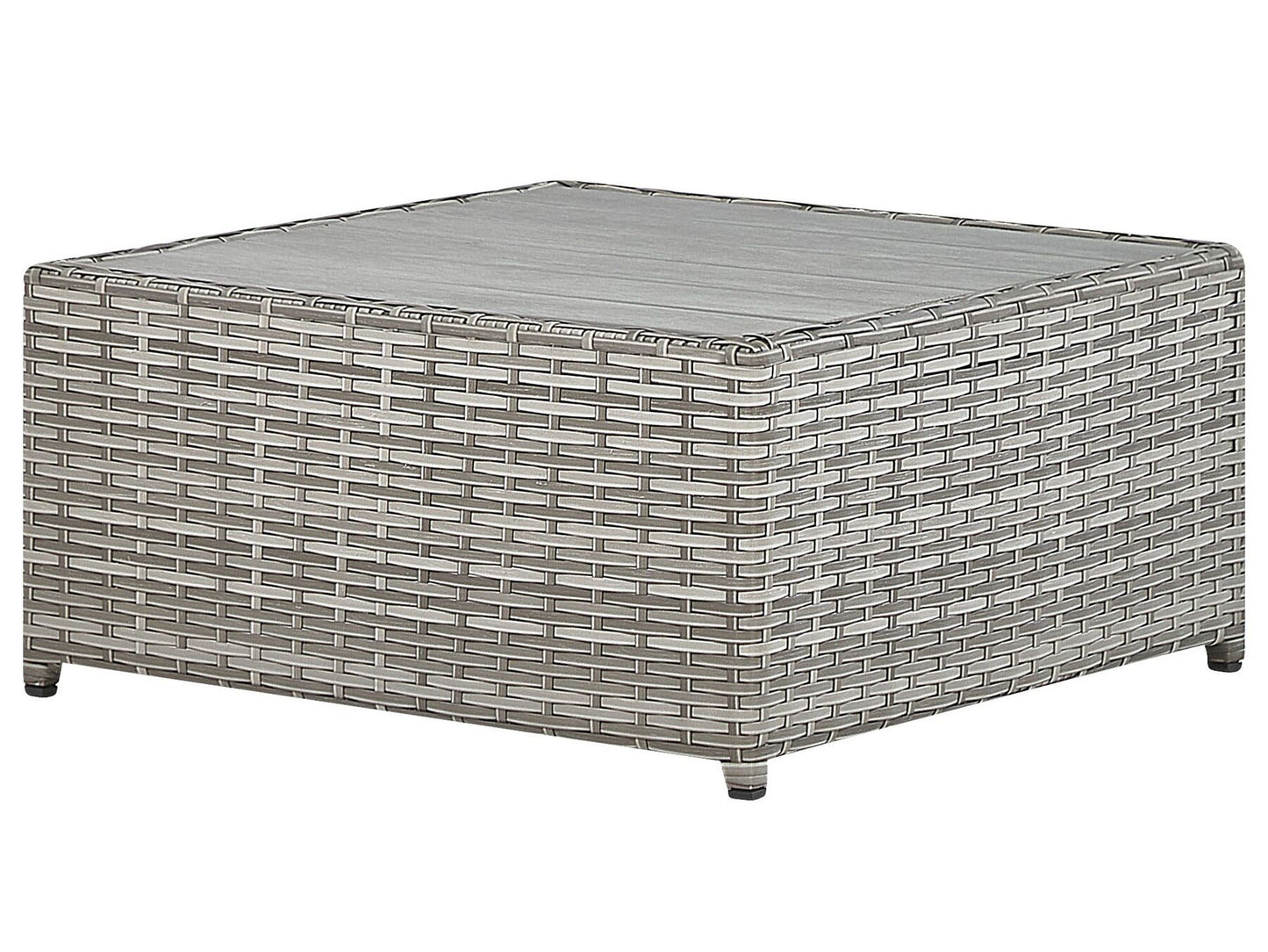 Garden Corner Sofa with Table 5 Seater Left Hand Modular Rattan Light Grey