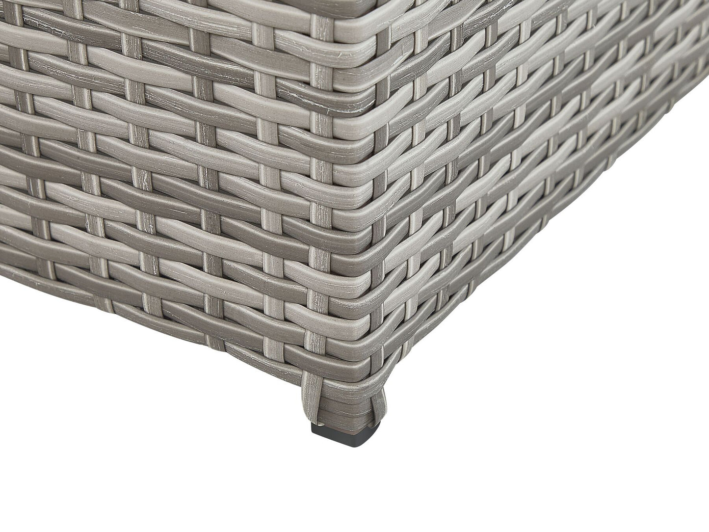 Garden Corner Sofa with Table 5 Seater Left Hand Modular Rattan Light Grey