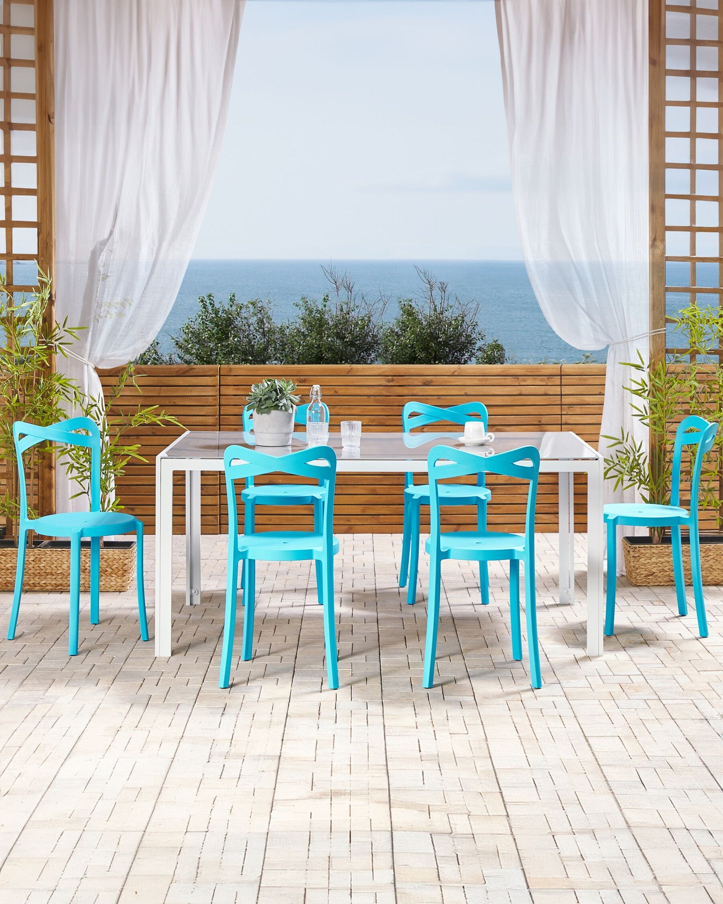 Set of 6 Garden Chairs CAMOGLI Turquoise