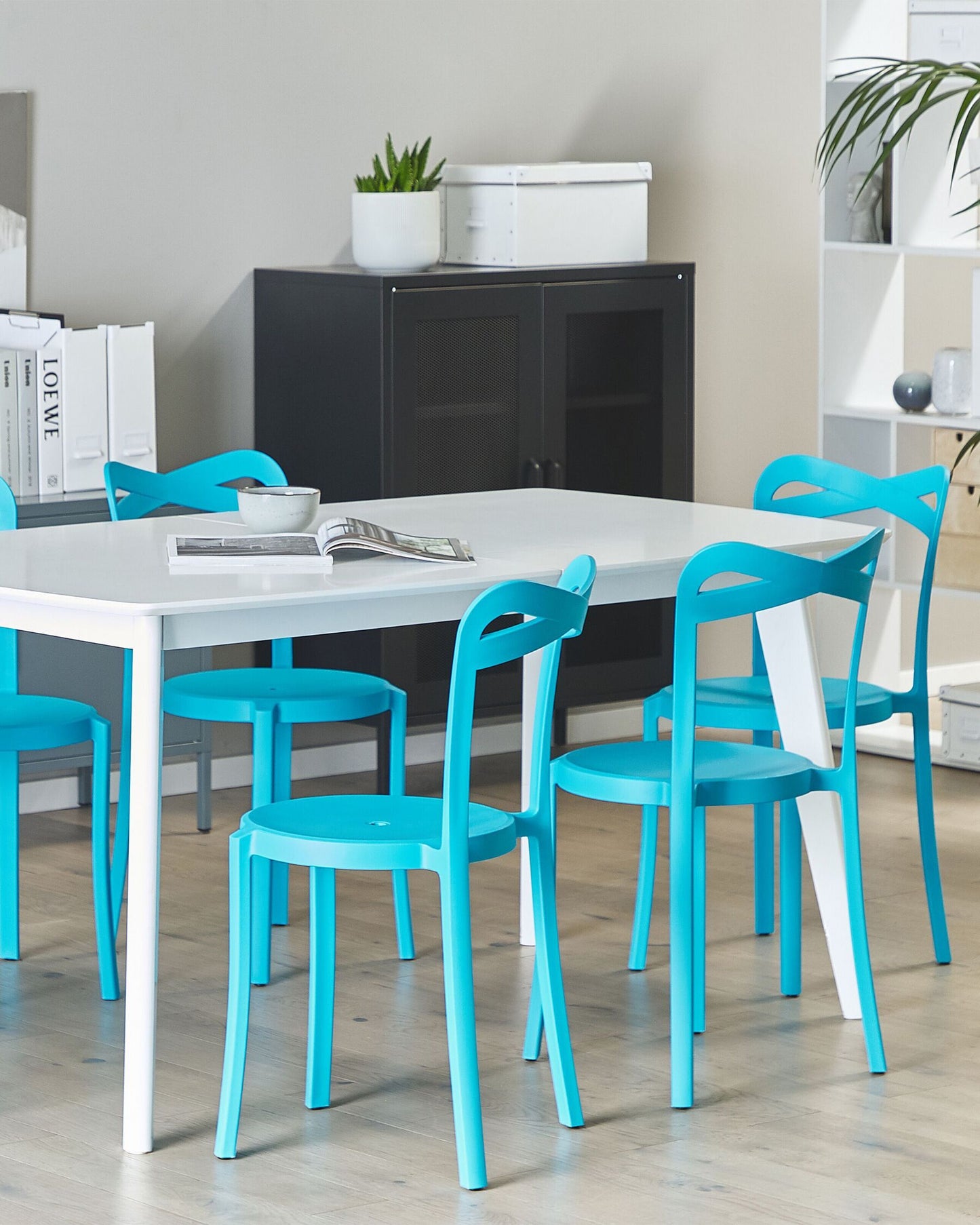Set of 6 Garden Chairs CAMOGLI Turquoise