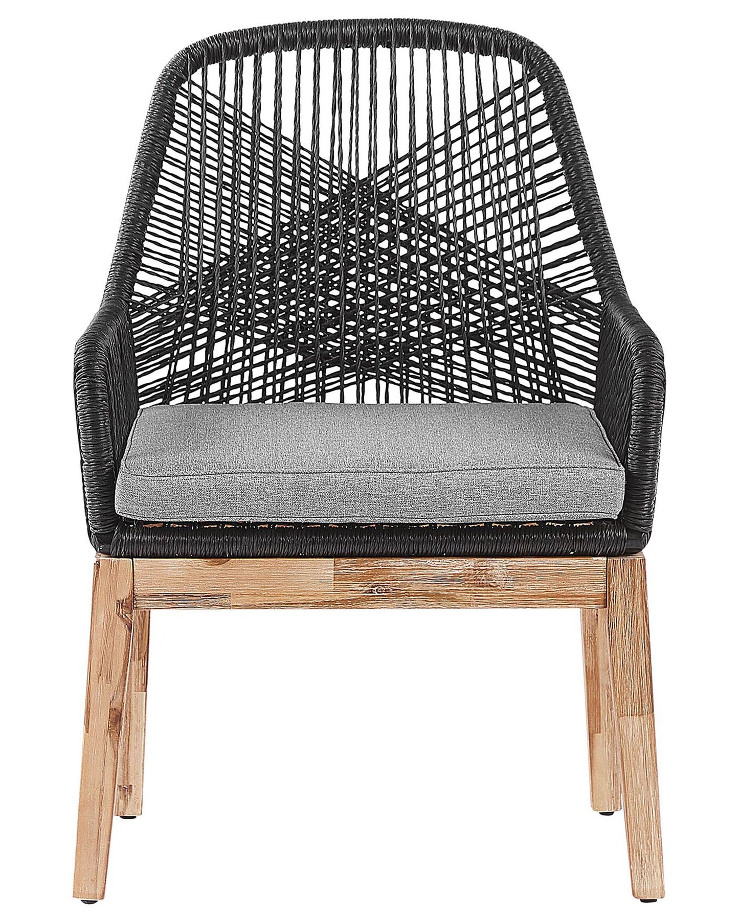 Set of 2 Garden Chairs with Cushions OLBIA Synthetic Material Black