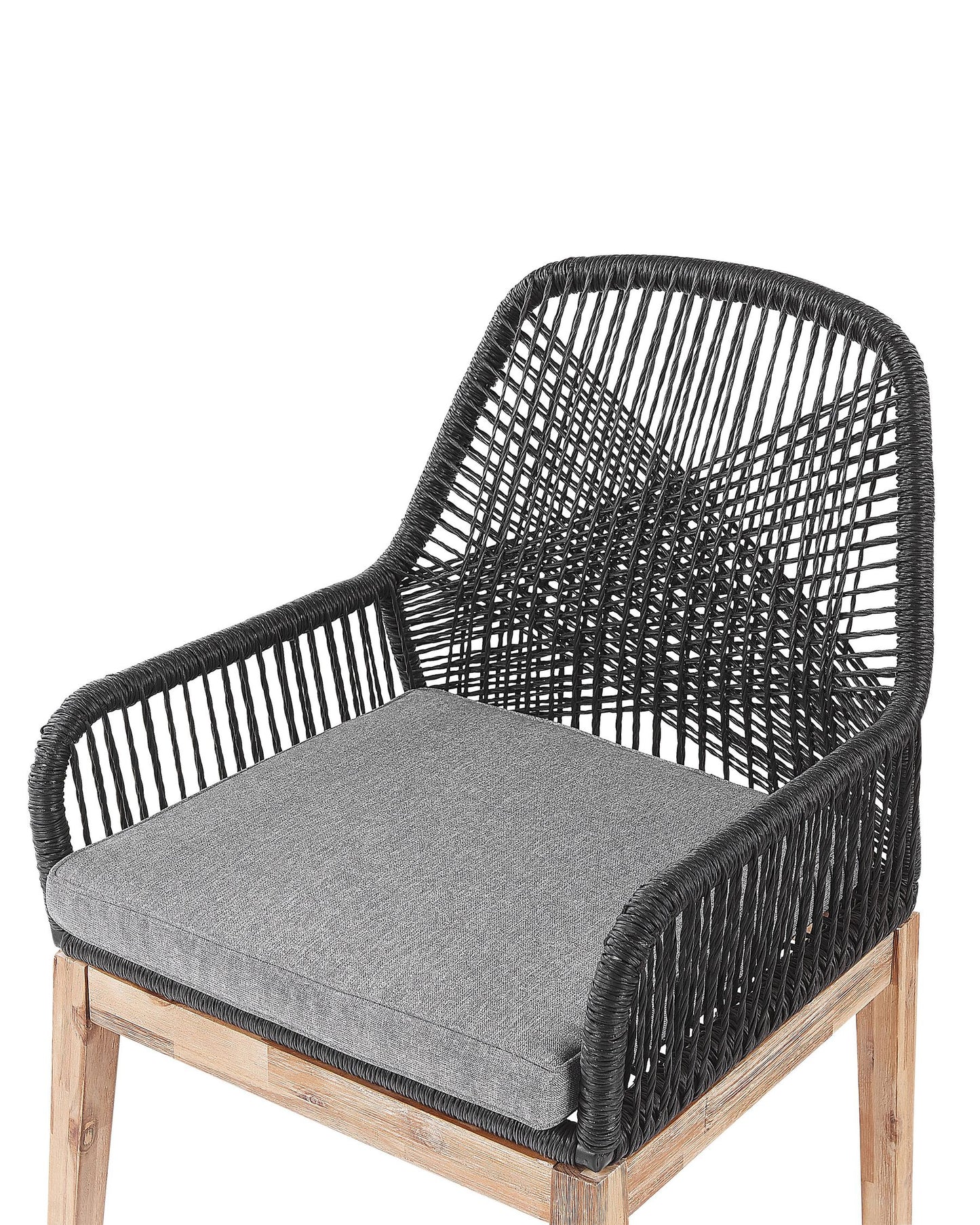 Set of 2 Garden Chairs with Cushions OLBIA Synthetic Material Black