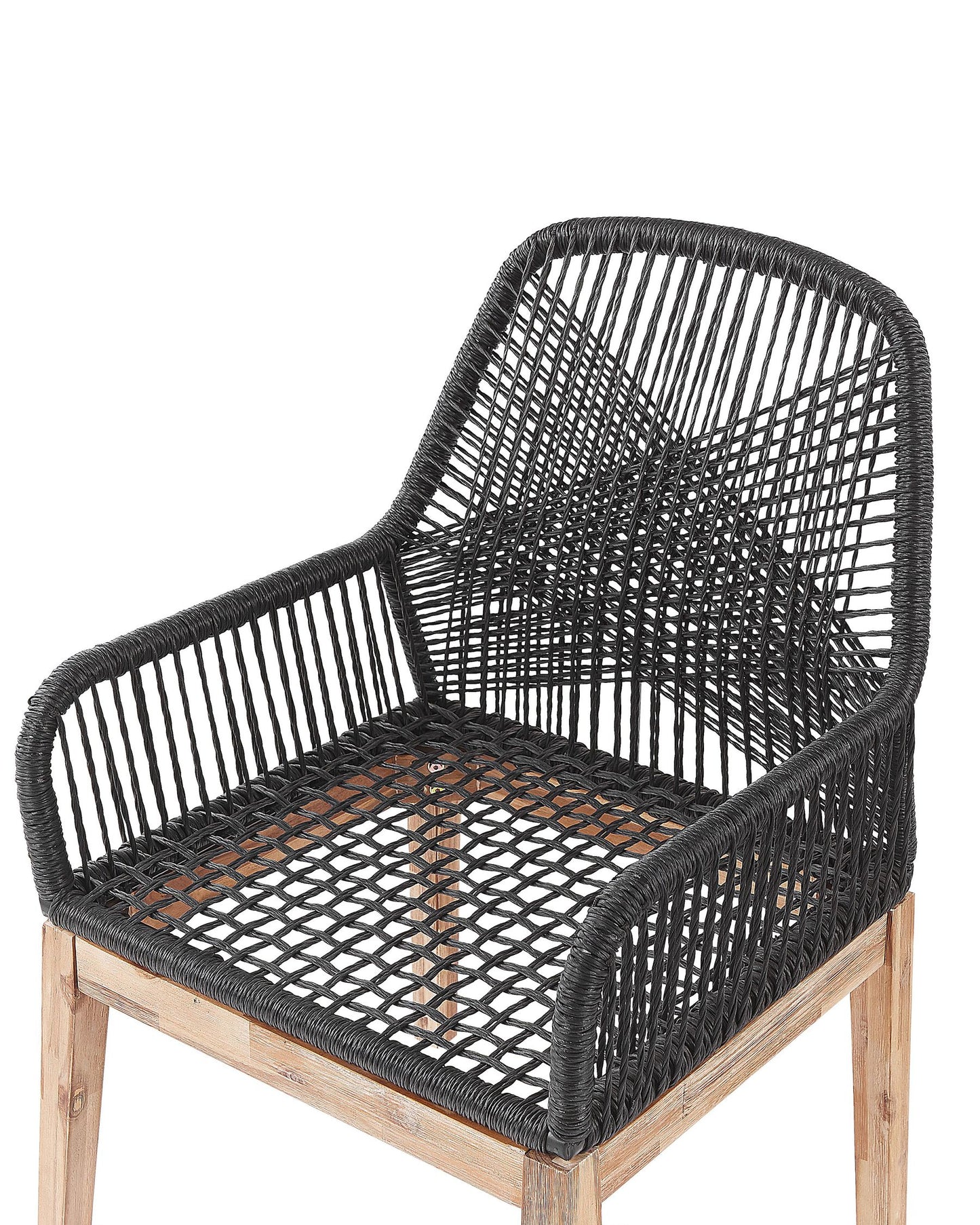 Set of 2 Garden Chairs with Cushions OLBIA Synthetic Material Black