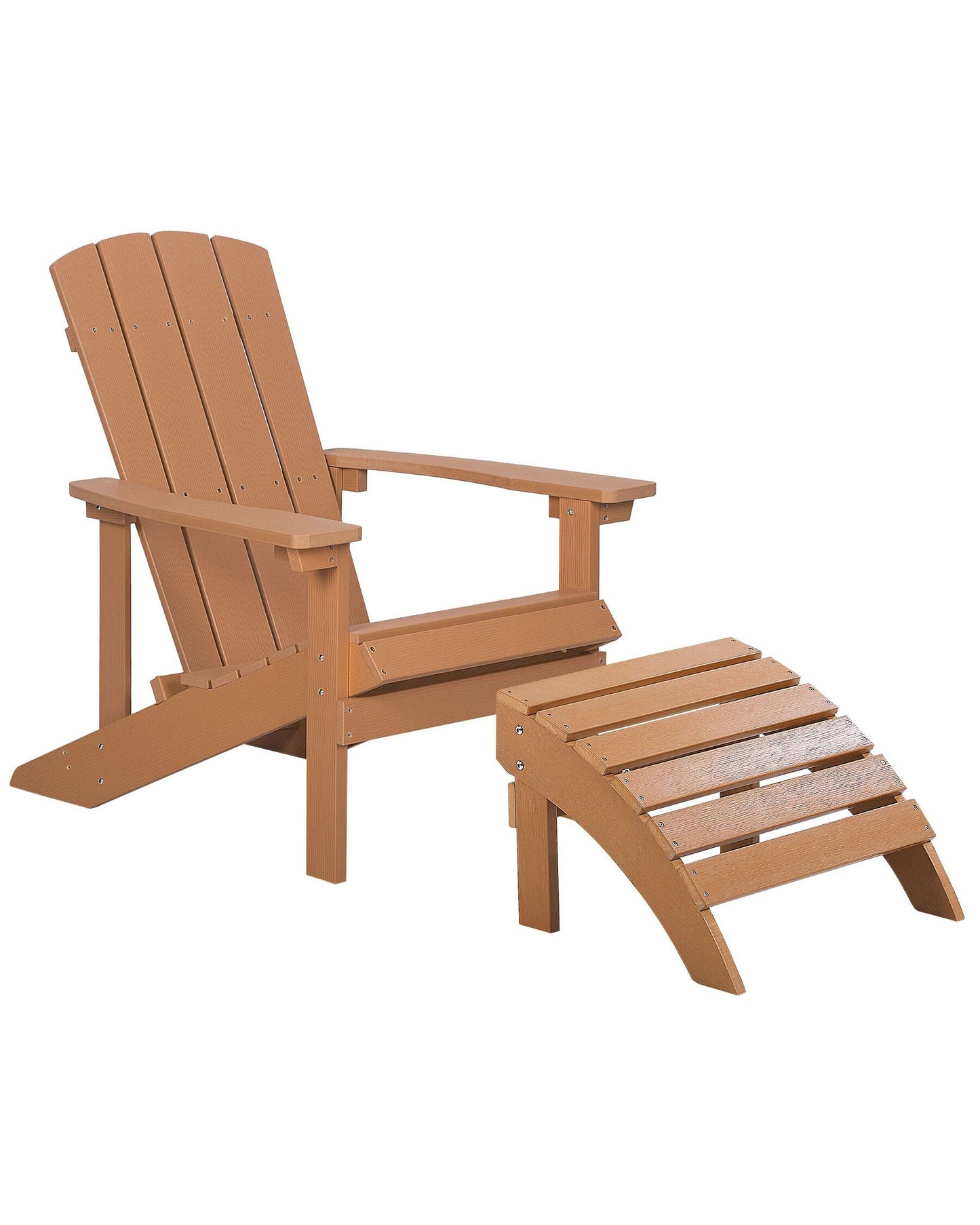 Garden Chair ADIRONDACK with Footstool Brown