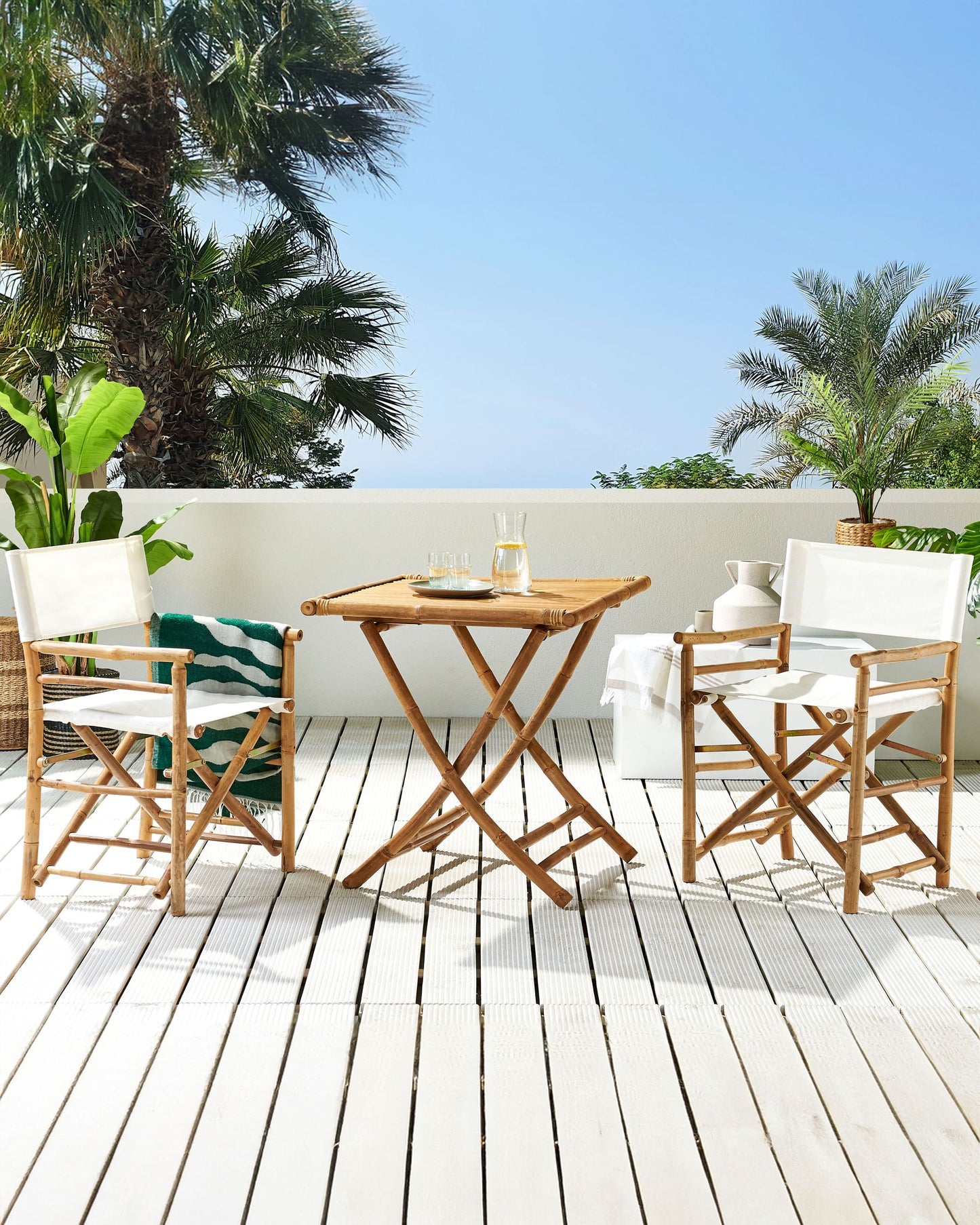 Set of 2 Garden Chairs MOLISE Bamboo Wood Brown