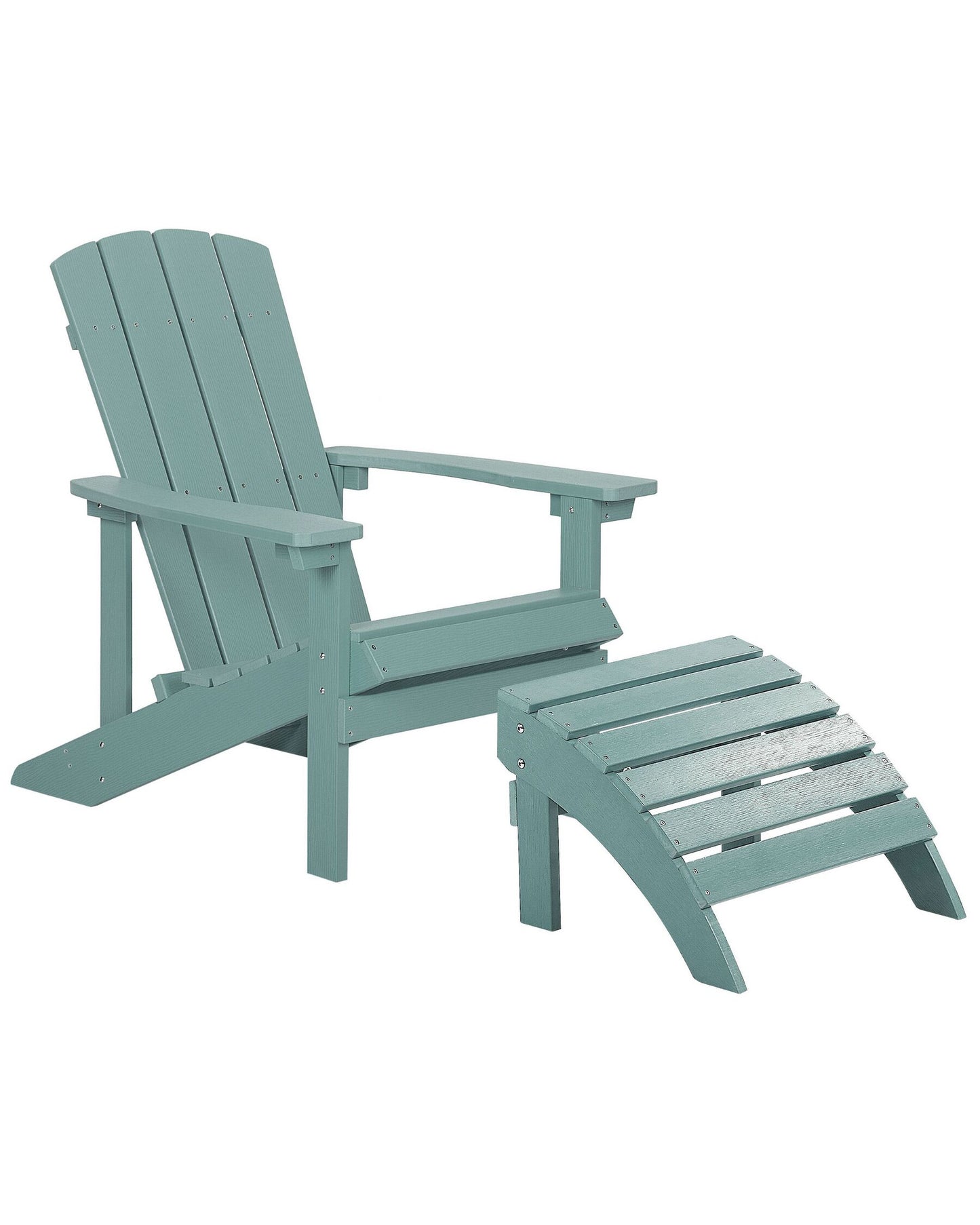 Garden Chair ADIRONDACK with Footstool Turquoise