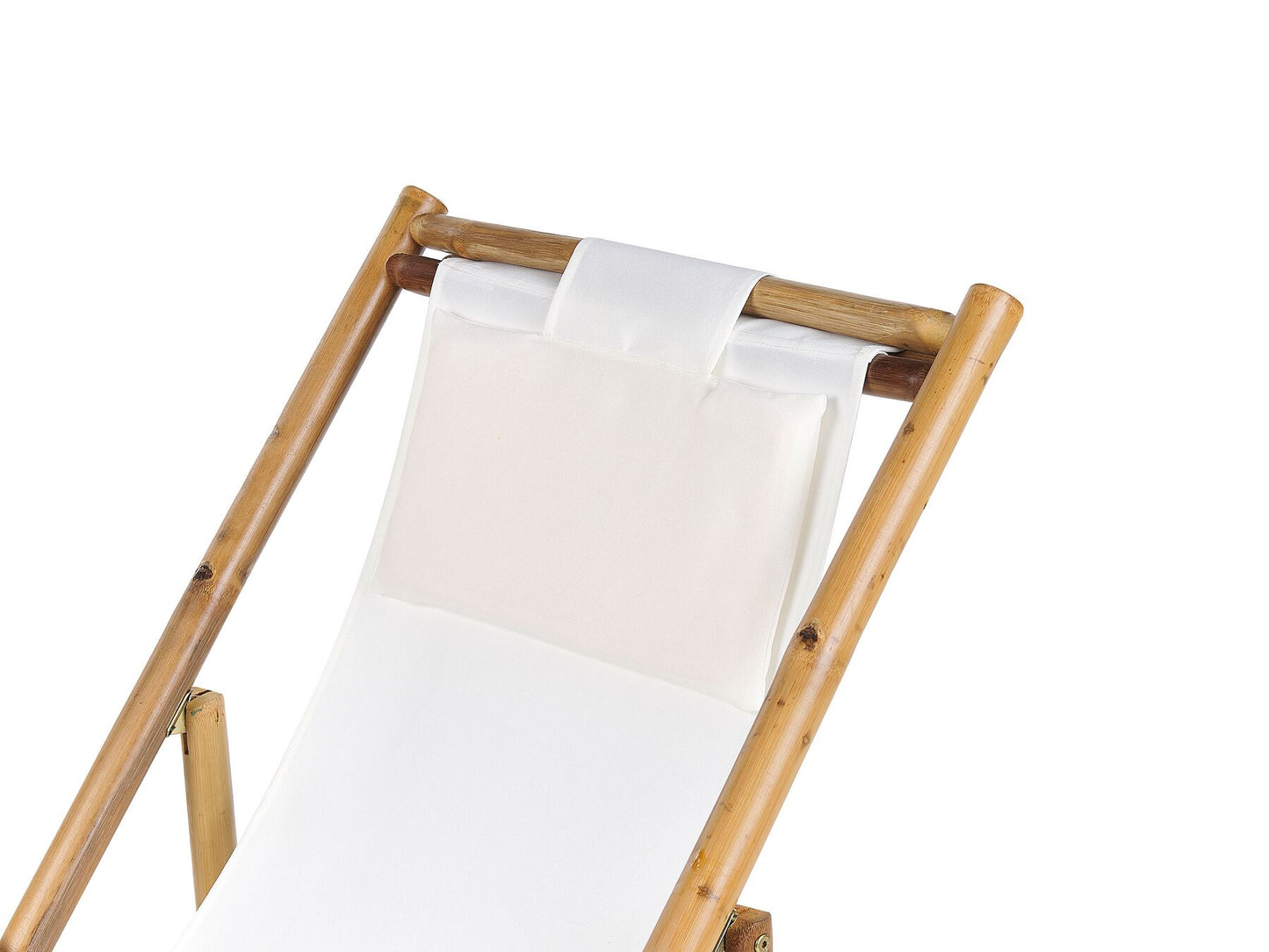 Set of 2 Folding Deck Chairs ATRANI Bamboo Wood Light Beige