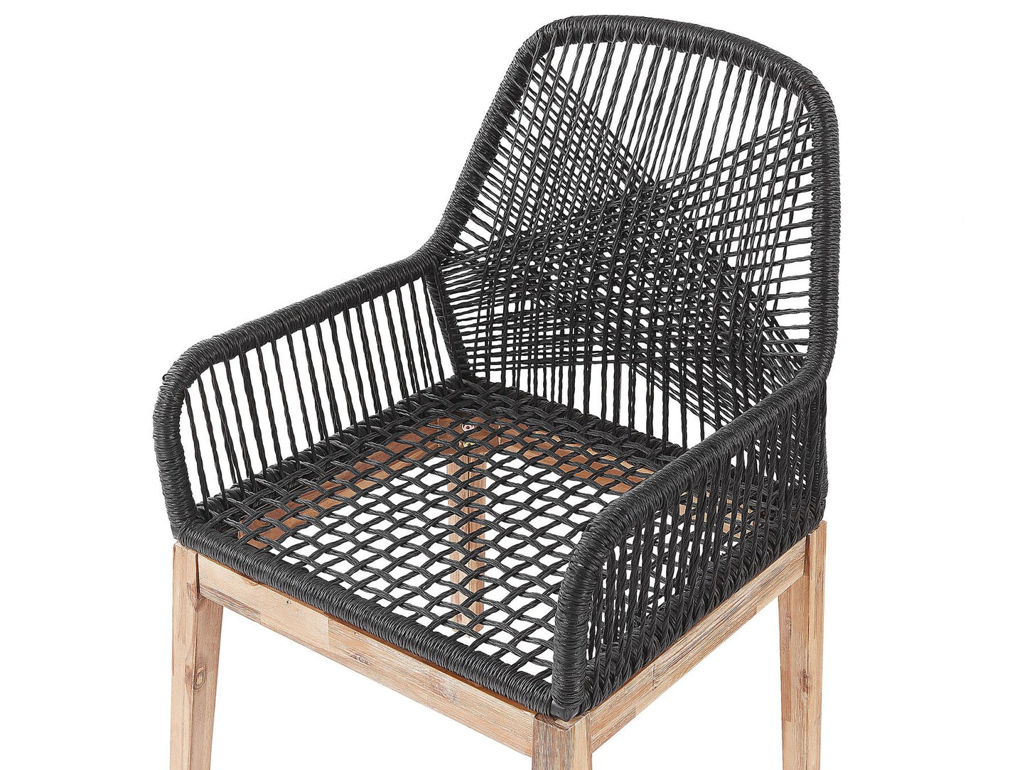 Garden Dining Set 4 Seater OLBIA with Cushions Concrete Black