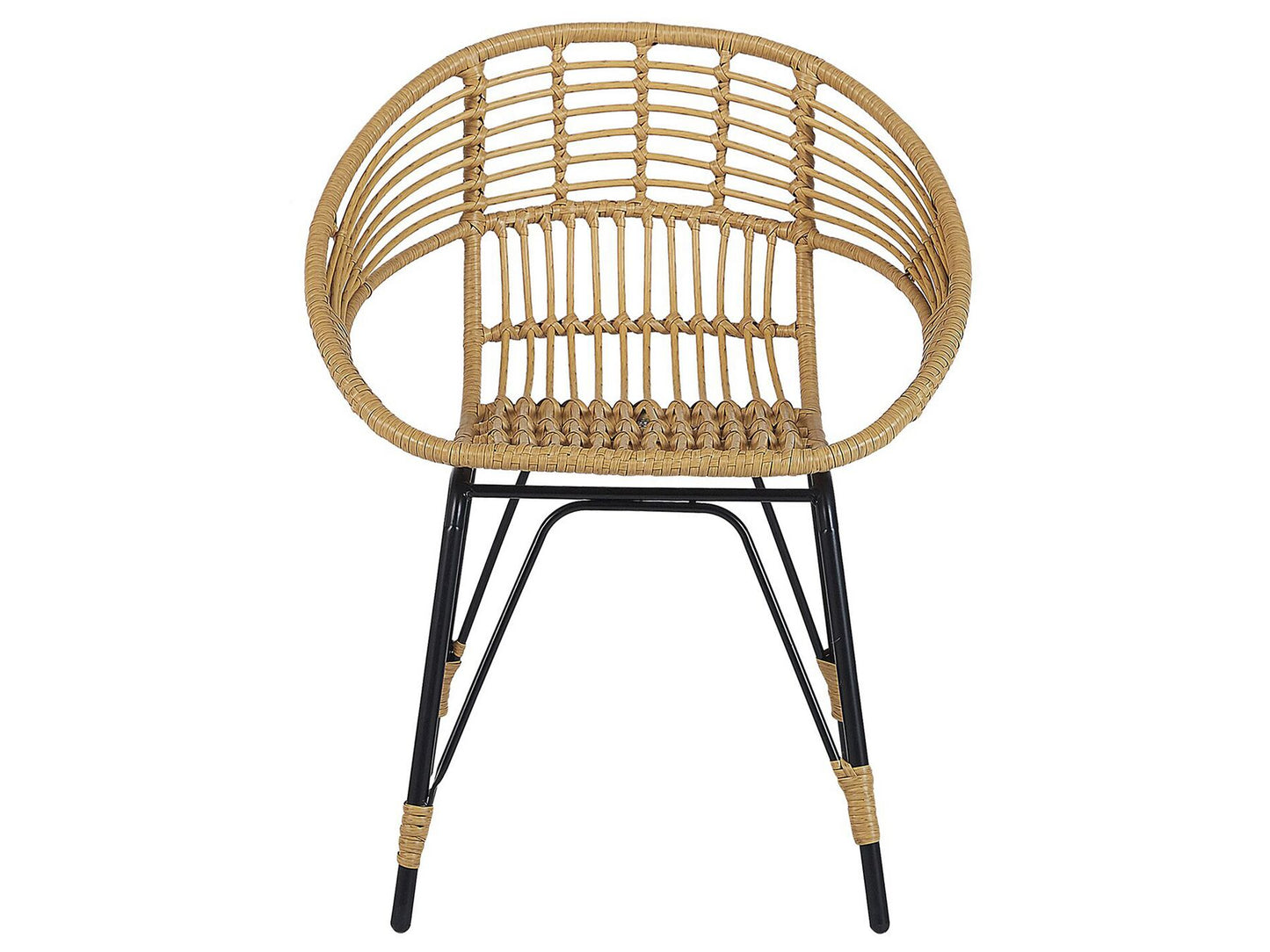 Bistro Set with Cushions PELLARO PE Rattan Black