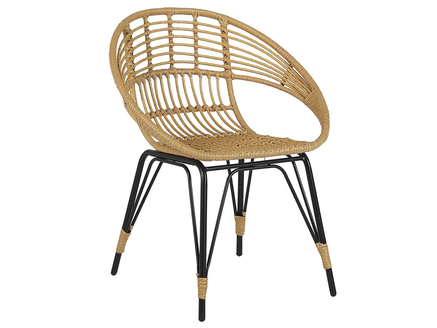Bistro Set with Cushions PELLARO PE Rattan Black