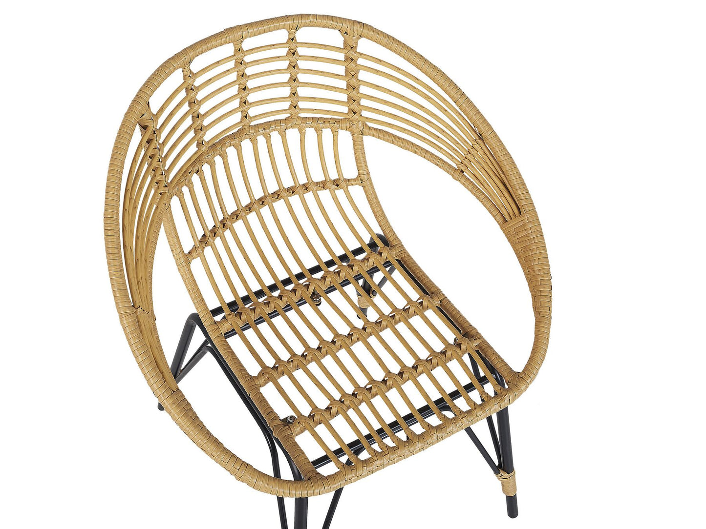 Bistro Set with Cushions PELLARO PE Rattan Black