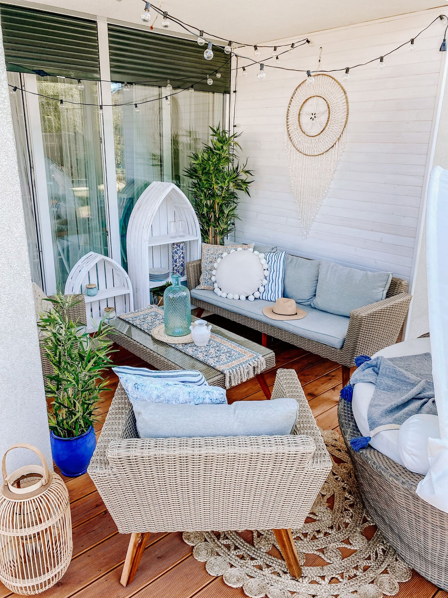 Garden Lounge Set with Table 5 Seater VITTORIA PE Rattan Grey