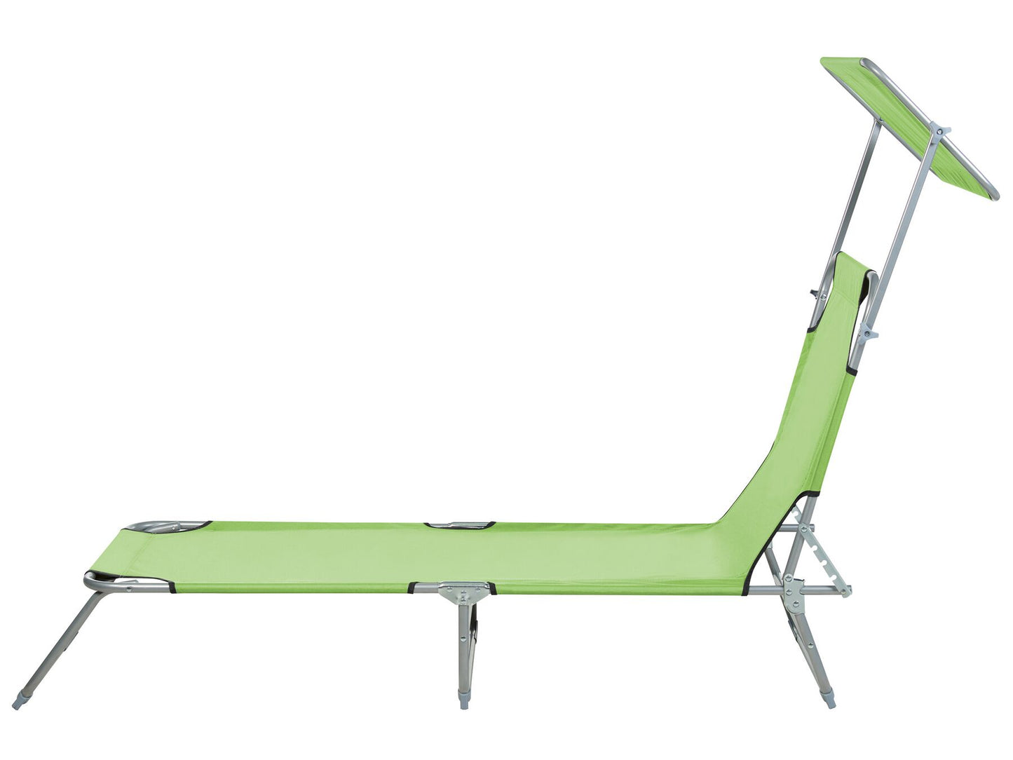 Steel Reclining Sun Lounger with Canopy Lime Green FOLIGNO