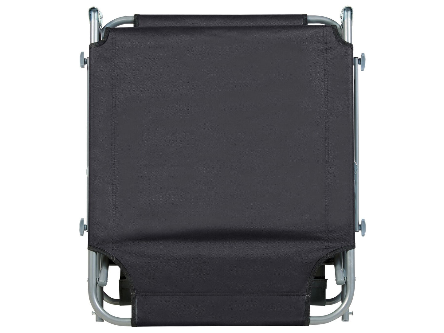 Steel Reclining Sun Lounger with Canopy Black FOLIGNO