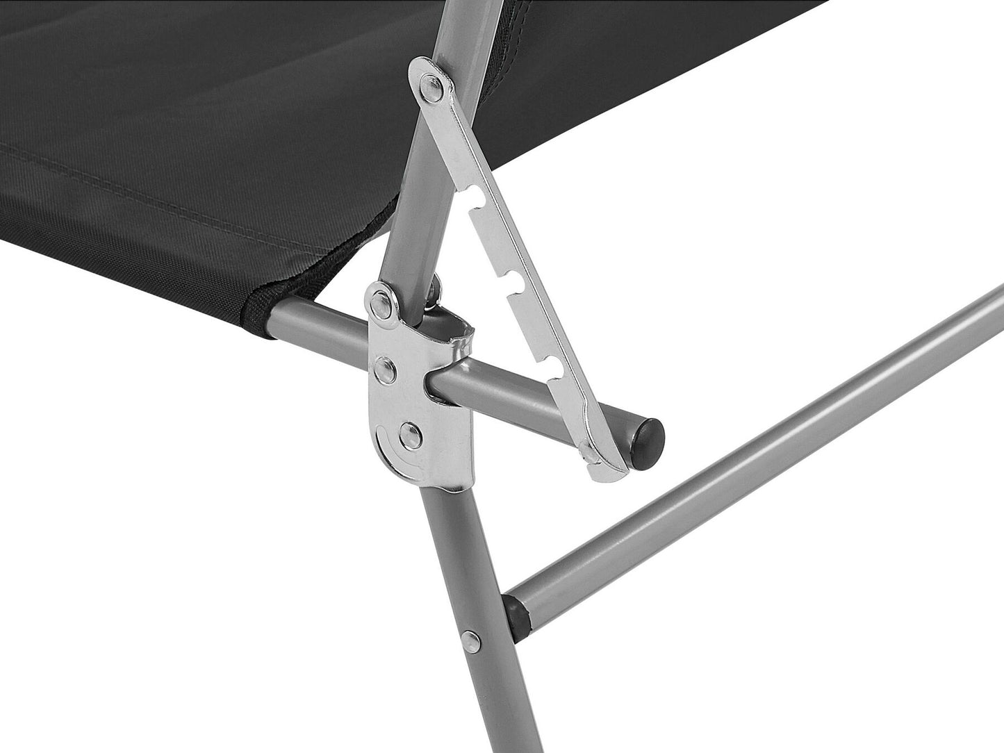 Steel Reclining Sun Lounger with Canopy Black FOLIGNO