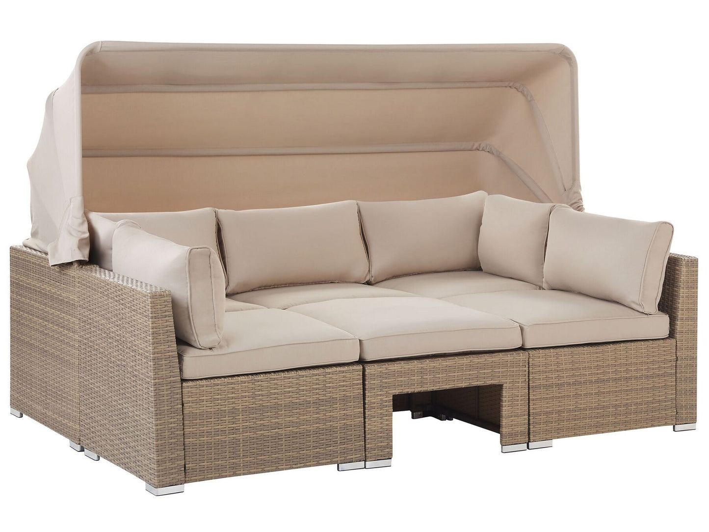 Garden Lounge Set with Table 5 Seater COCCOLIA Modular PE Rattan Beige