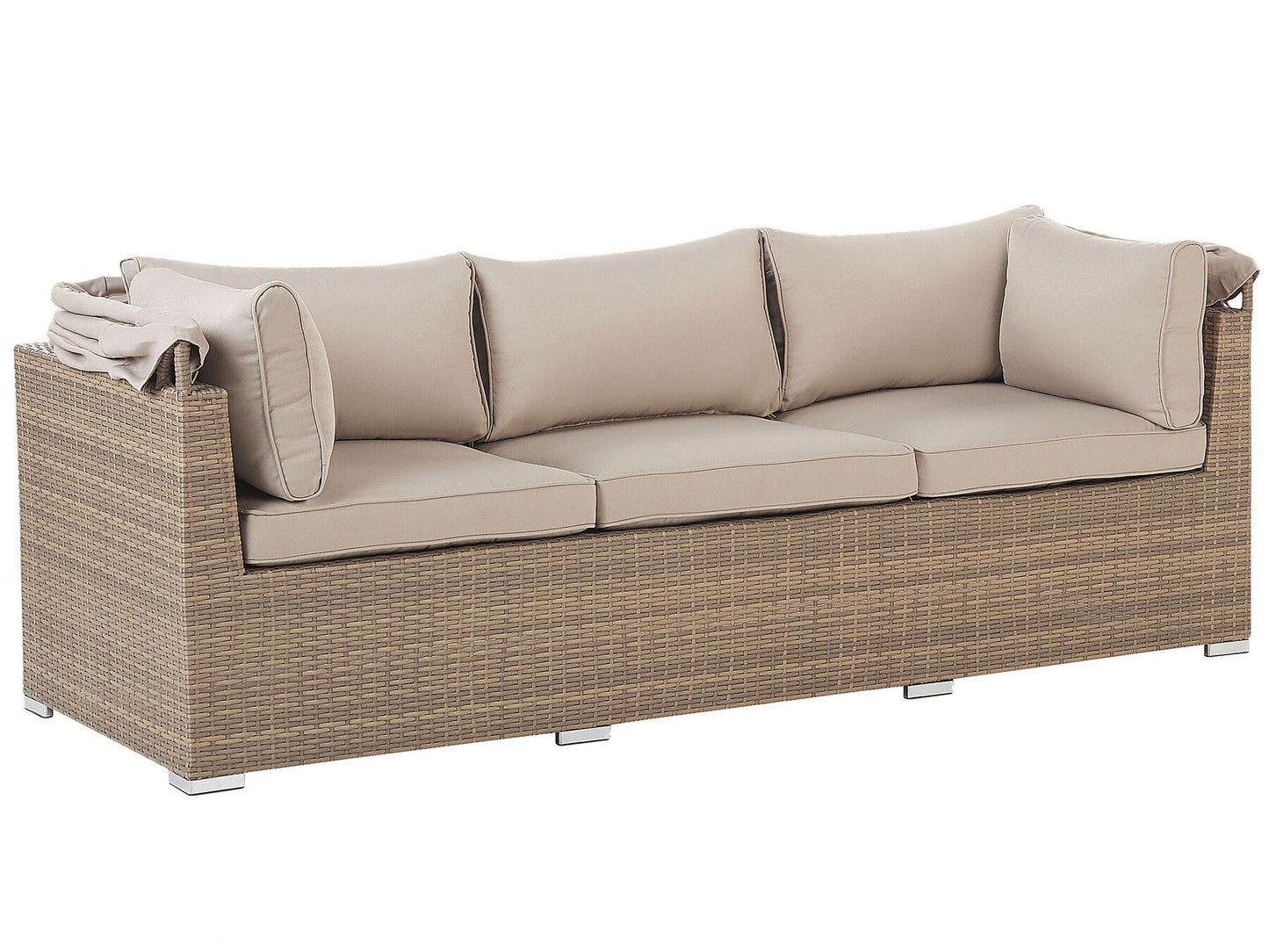 Garden Lounge Set with Table 5 Seater COCCOLIA Modular PE Rattan Beige
