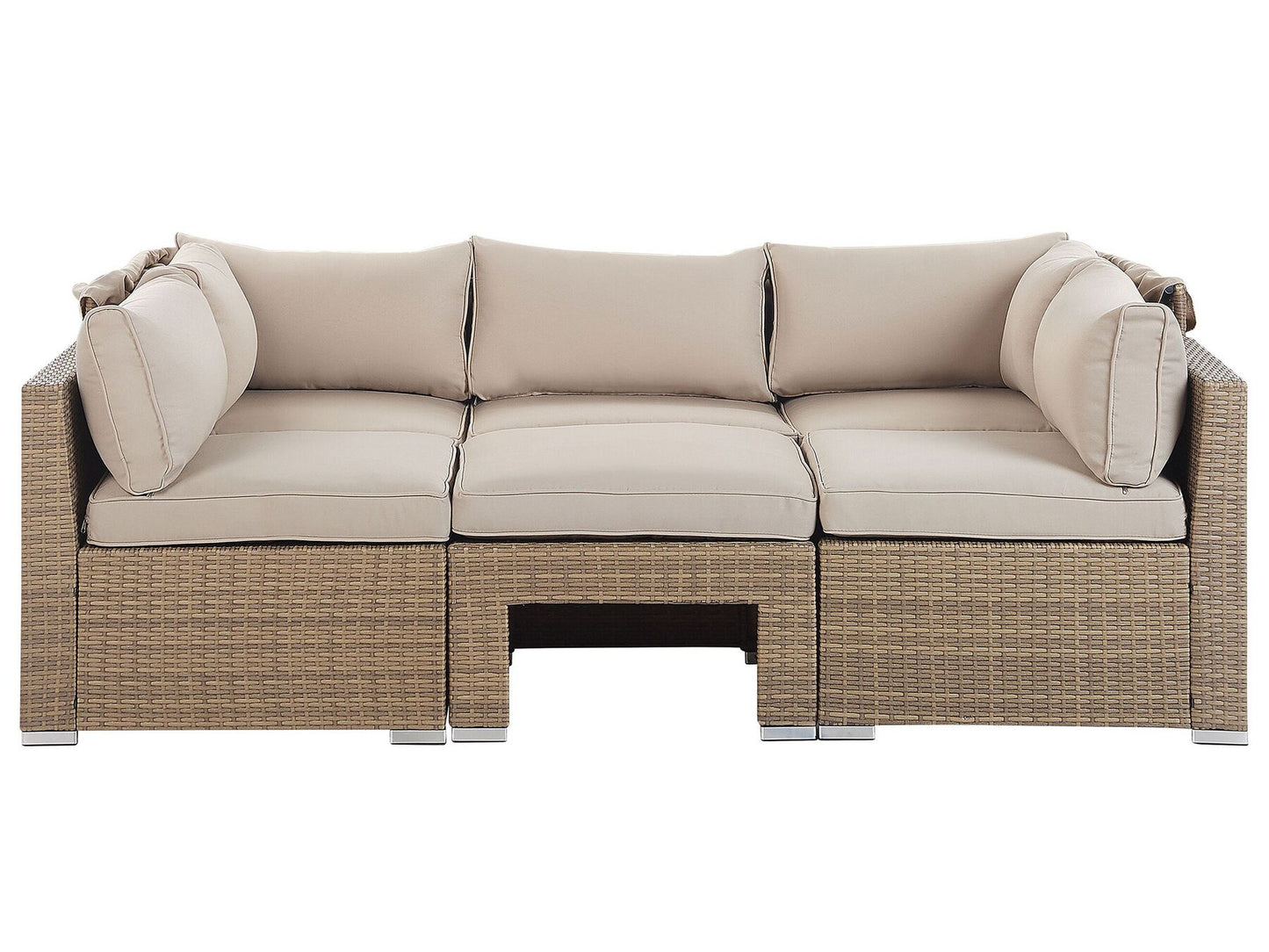 Garden Lounge Set with Table 5 Seater COCCOLIA Modular PE Rattan Beige