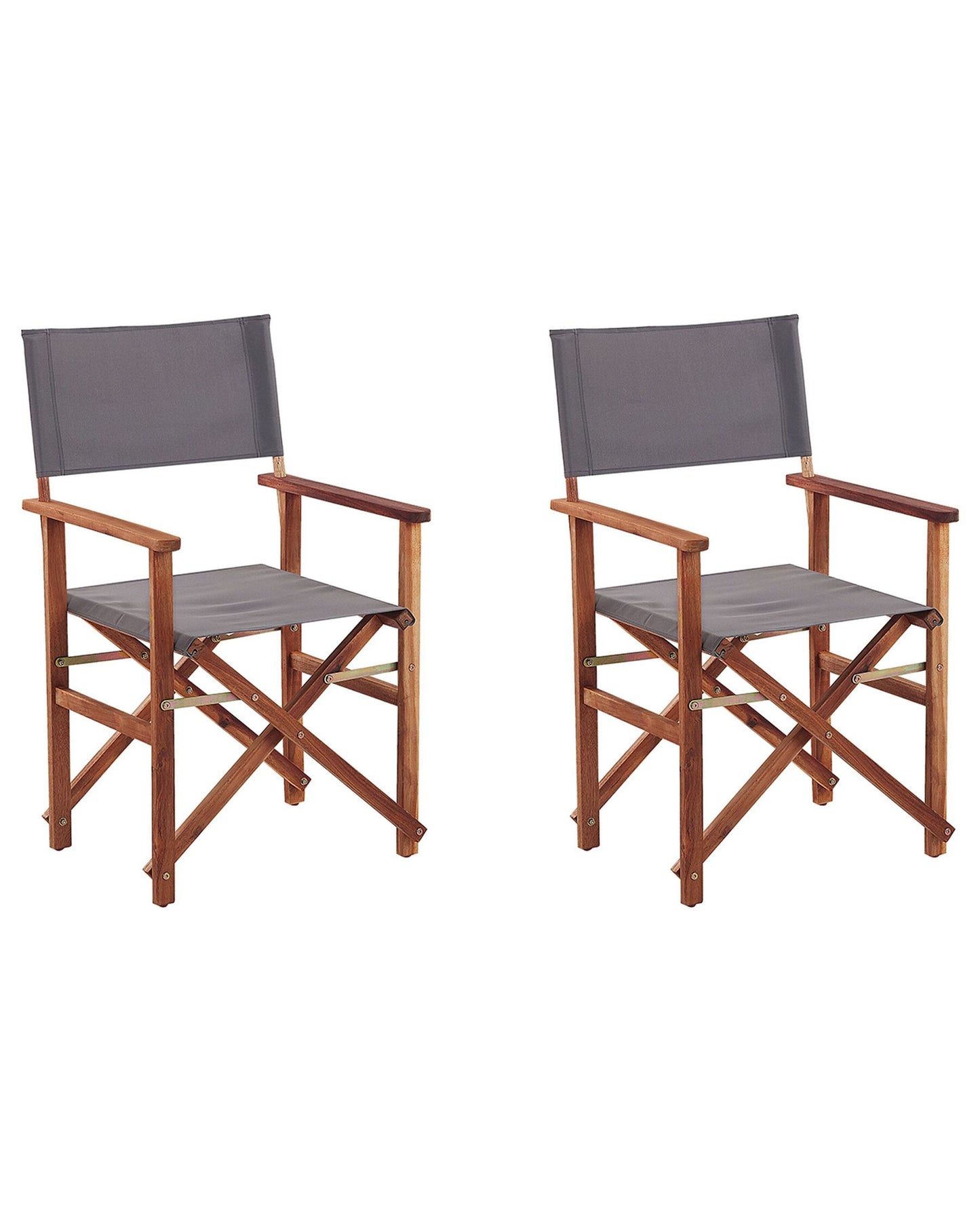 Set of 2 Garden Chairs CINE Acacia Wood Grey