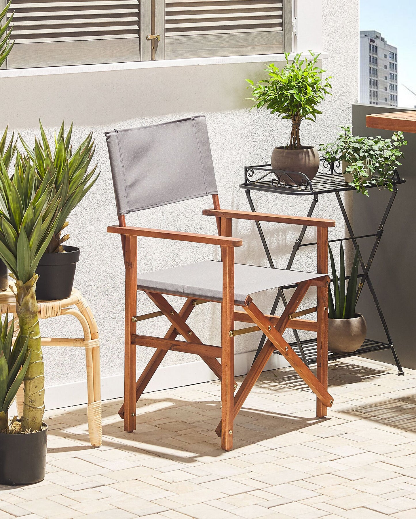 Set of 2 Garden Chairs CINE Acacia Wood Grey